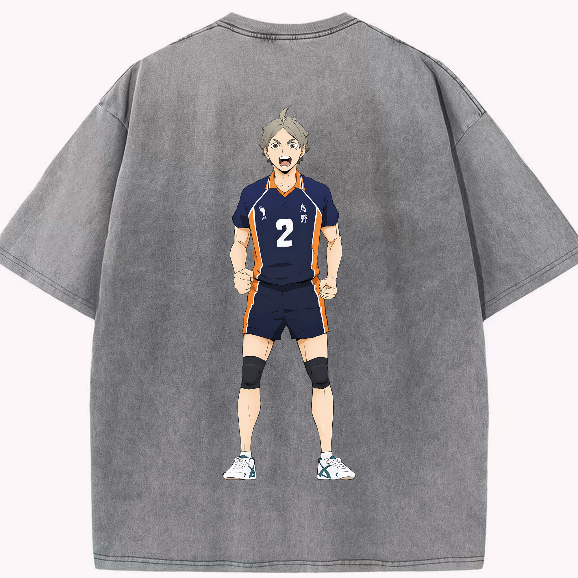 （画像用） ハイキュー!! Haikyu!! 綿100% ヴィンテージ風 半袖Tシャツ（背面プリント）