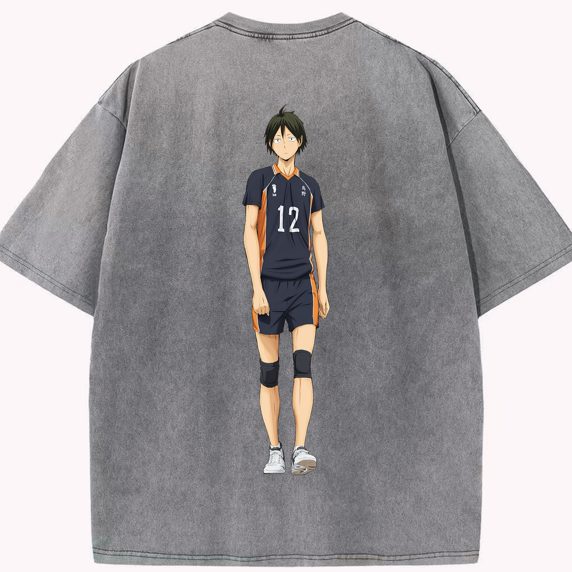（画像用） ハイキュー!! Haikyu!! 綿100% ヴィンテージ風 半袖Tシャツ（背面プリント）