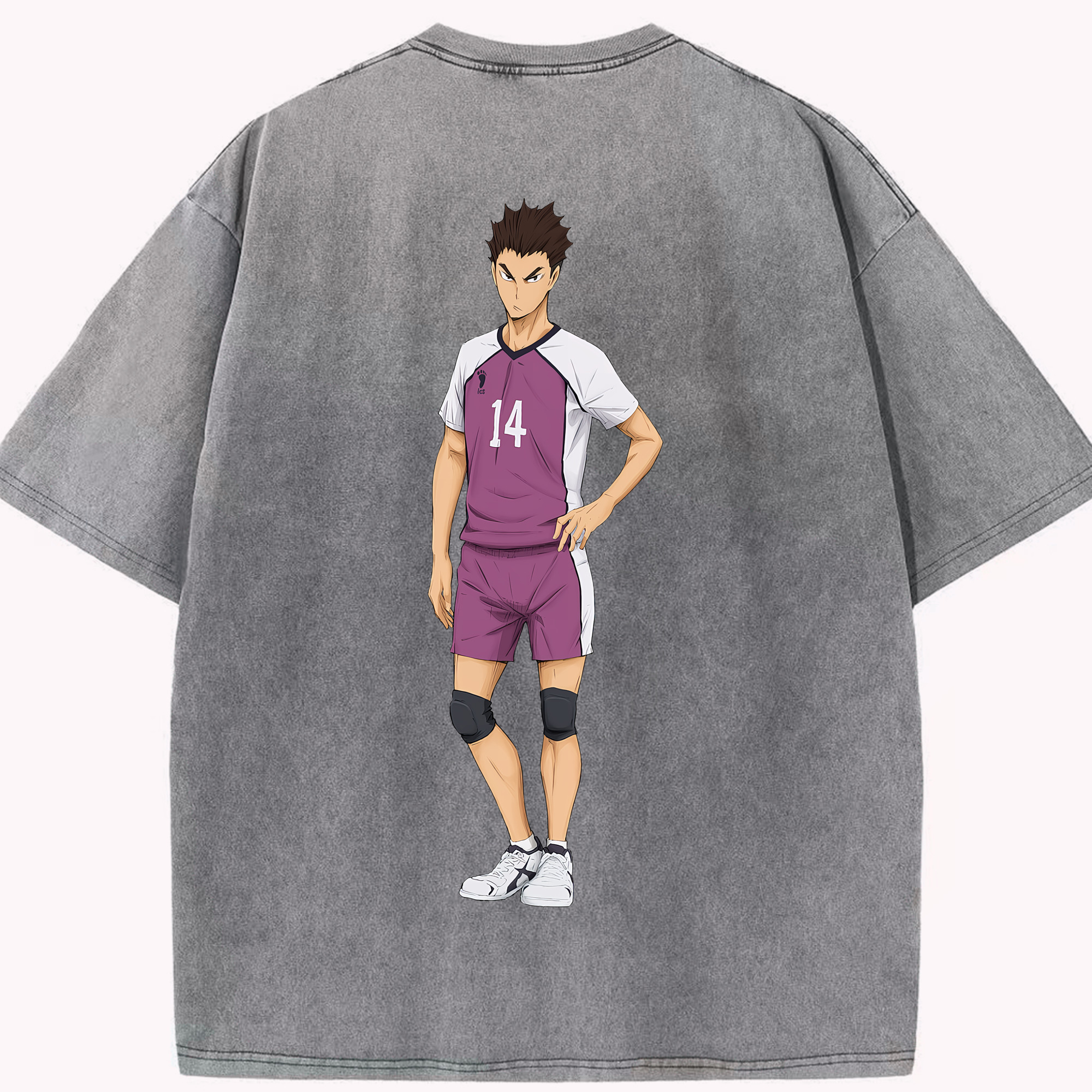 （画像用） ハイキュー!! Haikyu!! 綿100% ヴィンテージ風 半袖Tシャツ（背面プリント）