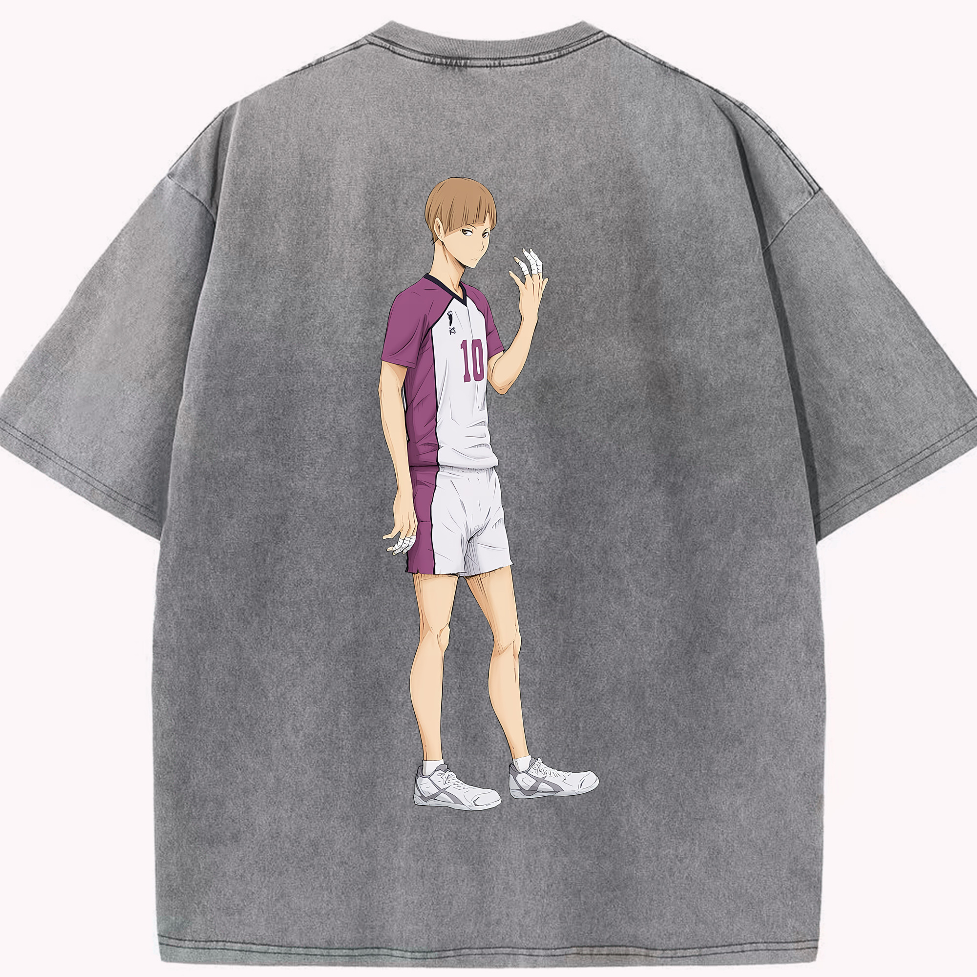（画像用） ハイキュー!! Haikyu!! 綿100% ヴィンテージ風 半袖Tシャツ（背面プリント）