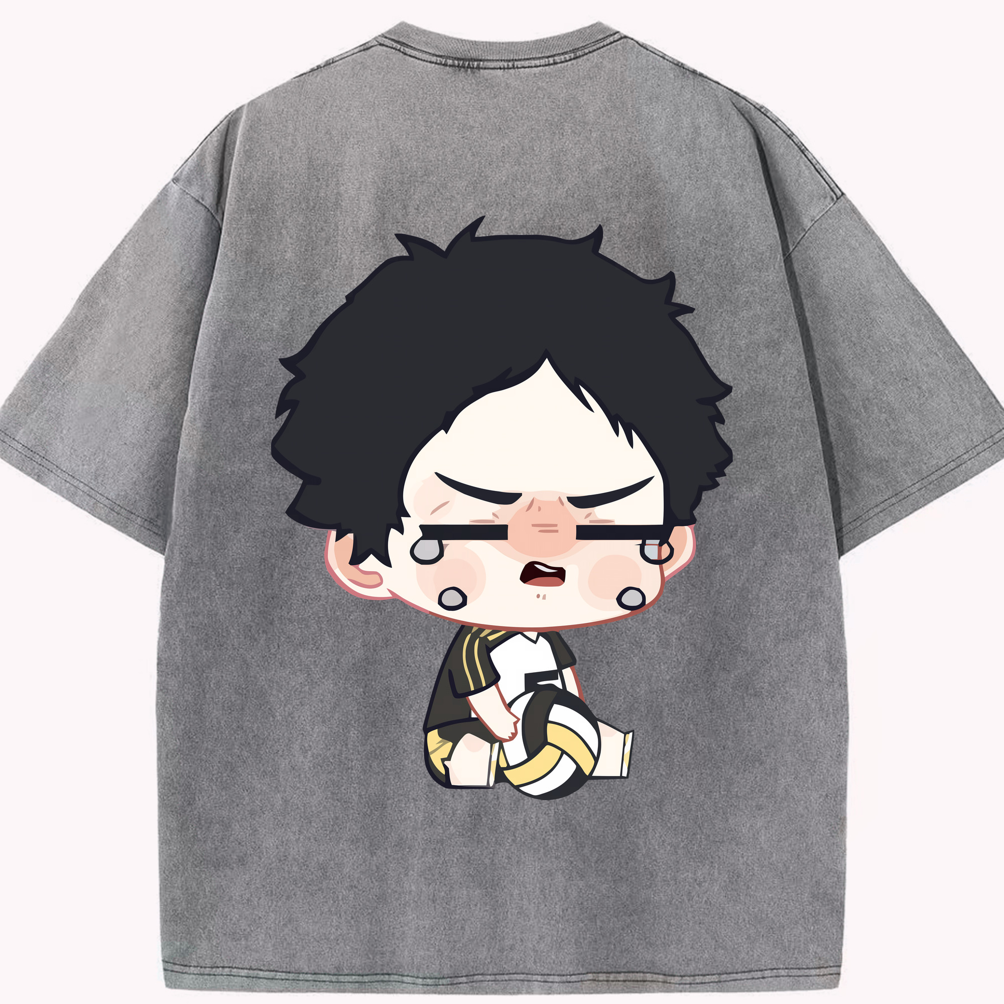 （画像用） ハイキュー!! Haikyu!! 綿100% ヴィンテージ風 半袖Tシャツ（背面プリント）