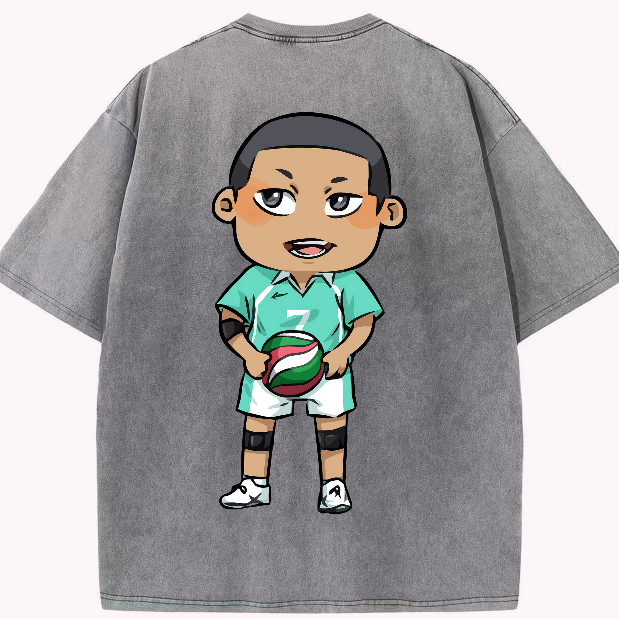 （画像用） ハイキュー!! Haikyu!! 綿100% ヴィンテージ風 半袖Tシャツ（背面プリント）