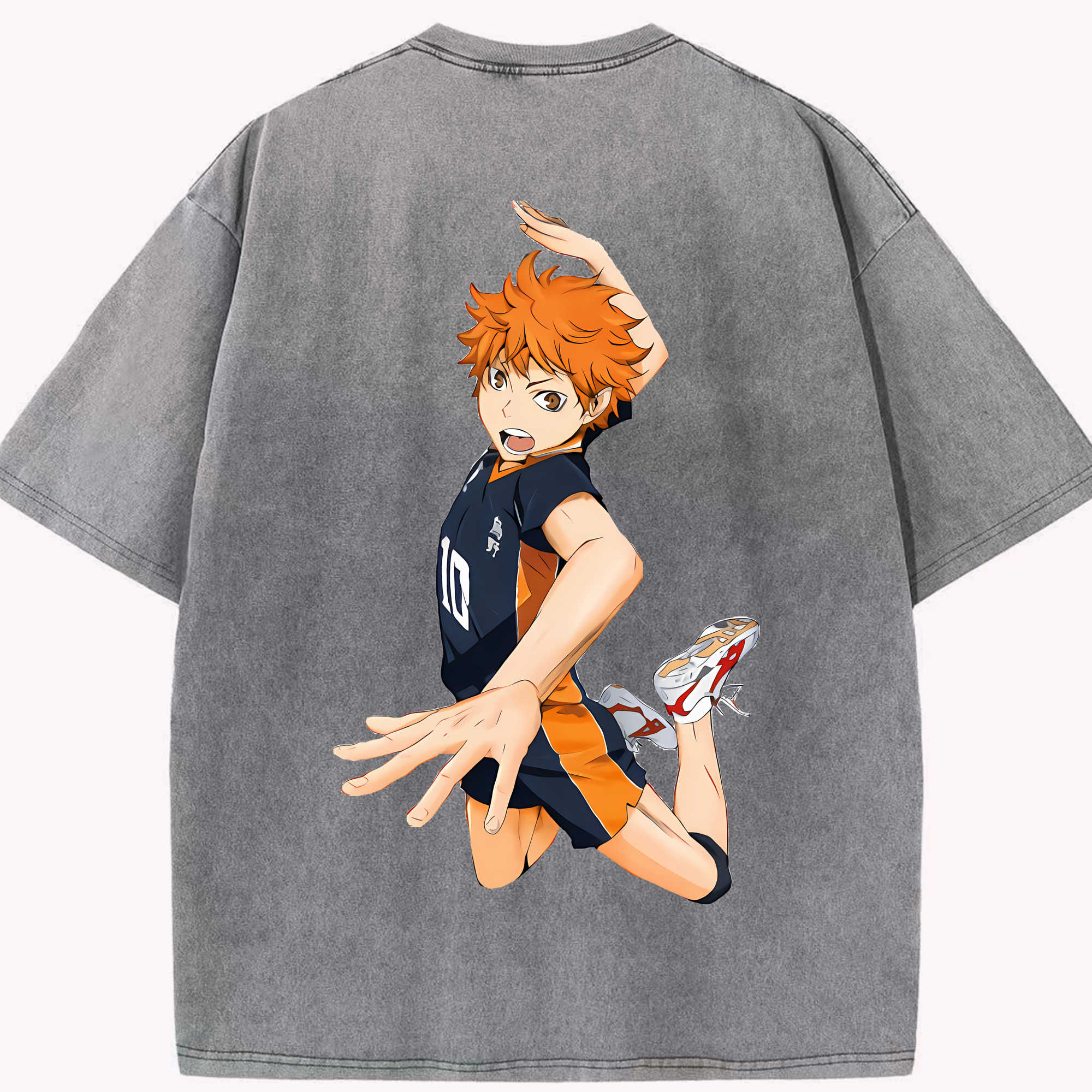 （画像用） ハイキュー!! Haikyu!! 綿100% ヴィンテージ風 半袖Tシャツ（背面プリント）