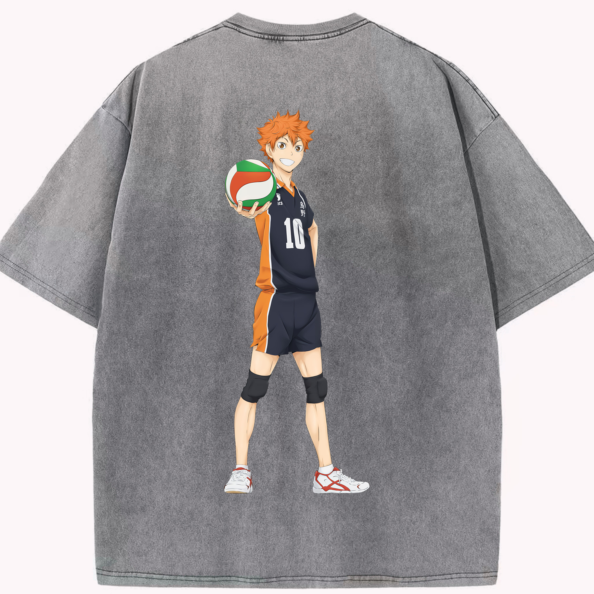 （画像用） ハイキュー!! Haikyu!! 綿100% ヴィンテージ風 半袖Tシャツ（背面プリント）