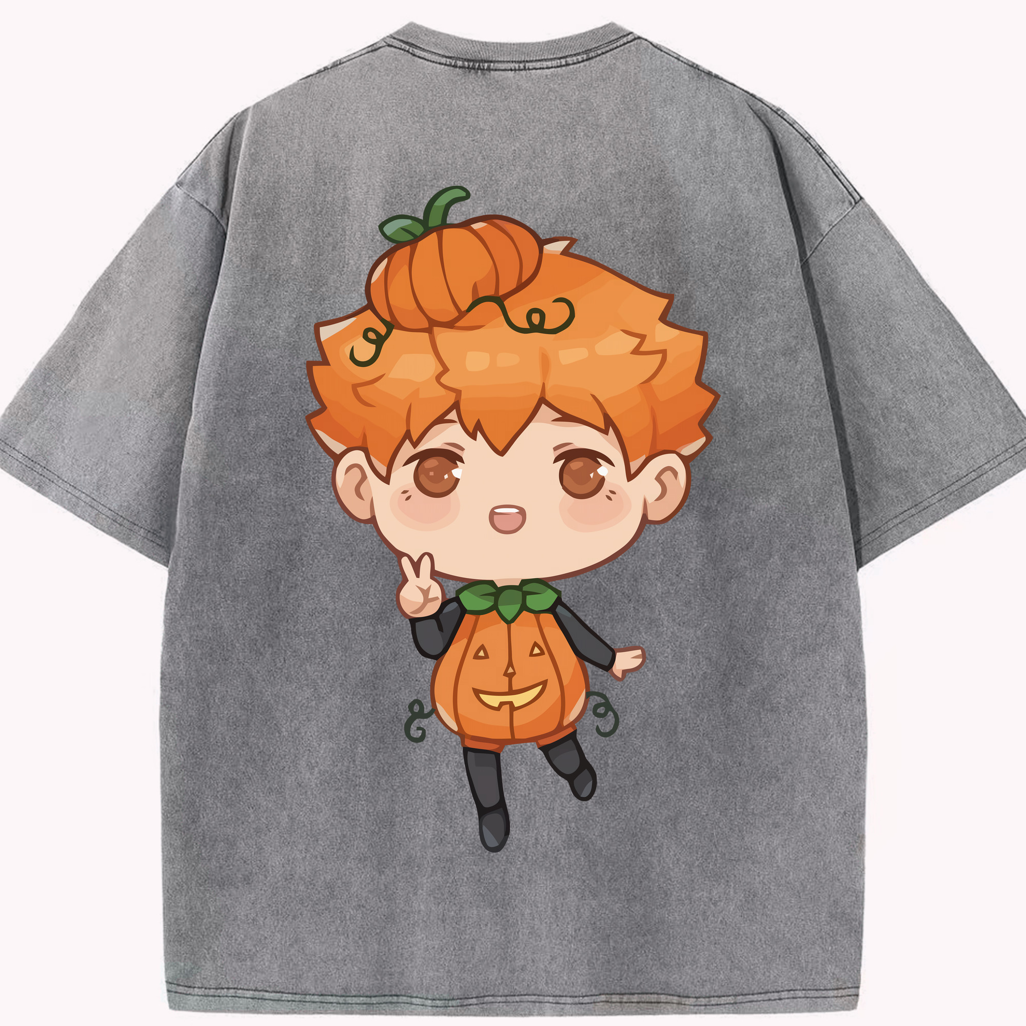 （画像用） ハイキュー!! Haikyu!! 綿100% ヴィンテージ風 半袖Tシャツ（背面プリント）