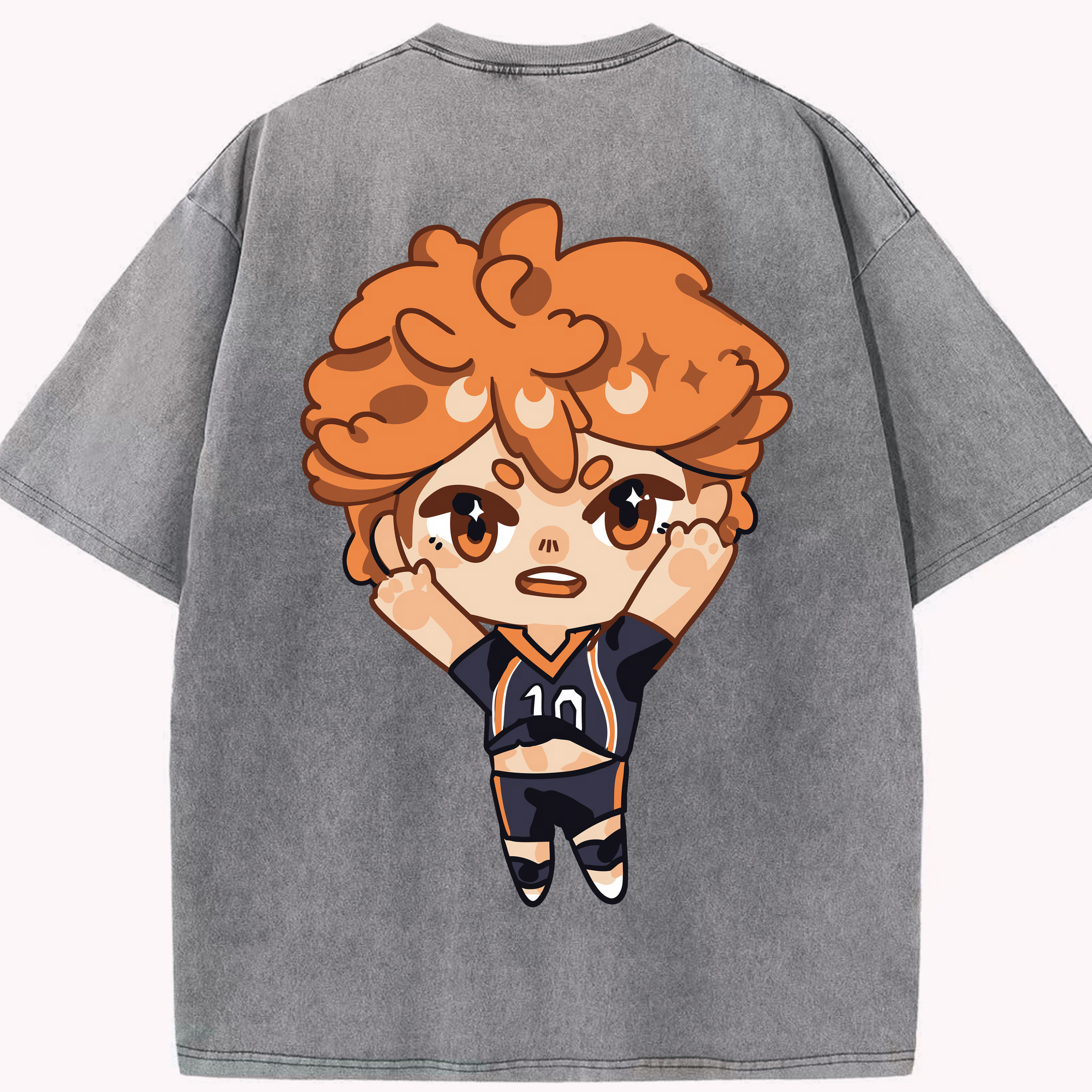 （画像用） ハイキュー!! Haikyu!! 綿100% ヴィンテージ風 半袖Tシャツ（背面プリント）