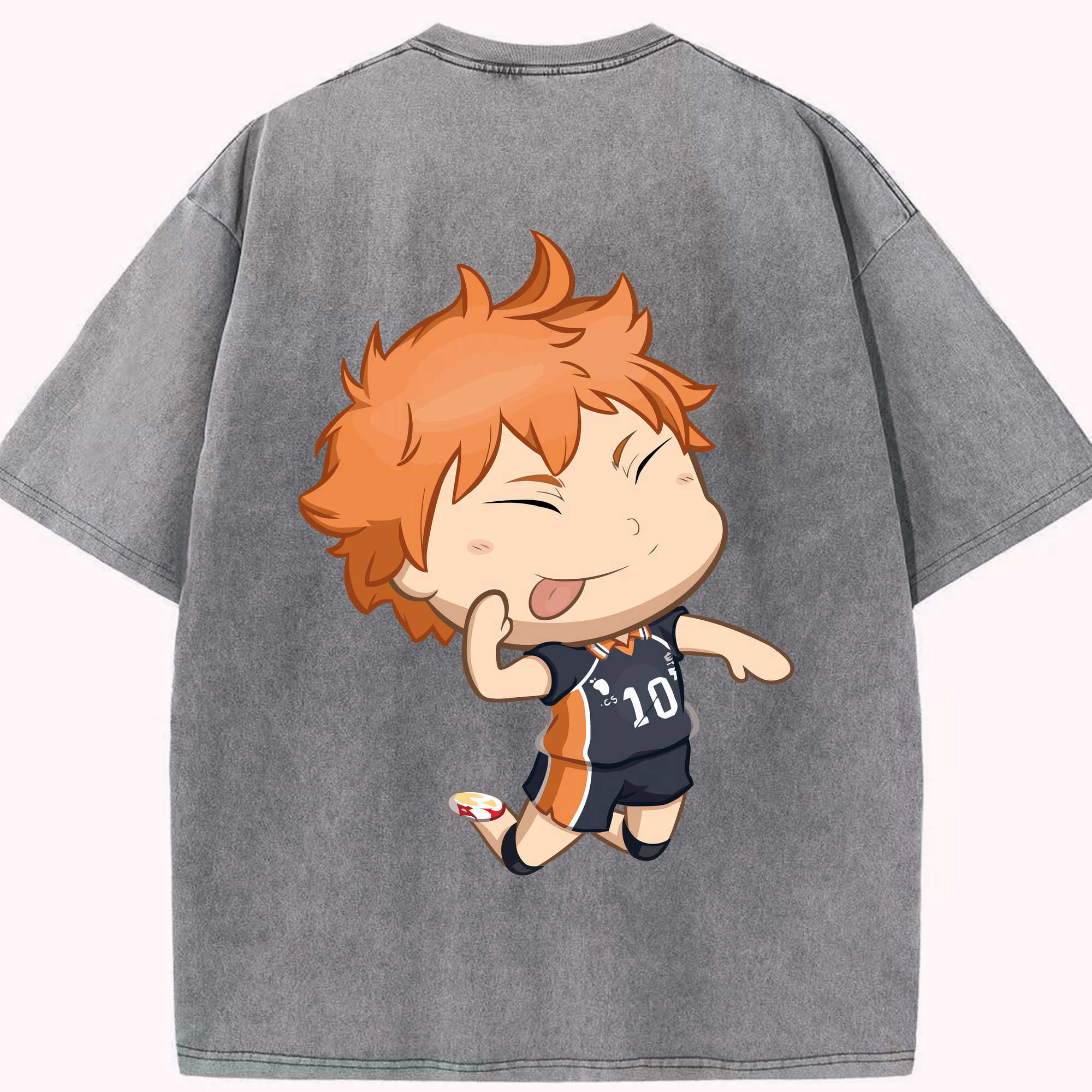（画像用） ハイキュー!! Haikyu!! 綿100% ヴィンテージ風 半袖Tシャツ（背面プリント）