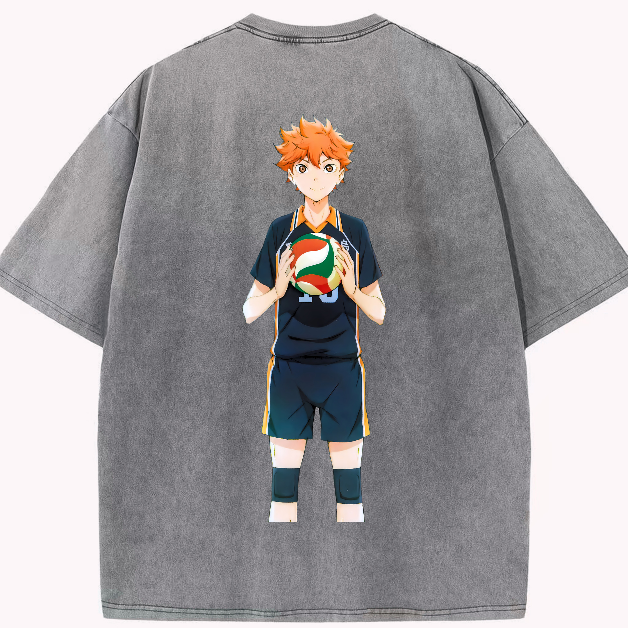 （画像用） ハイキュー!! Haikyu!! 綿100% ヴィンテージ風 半袖Tシャツ（背面プリント）