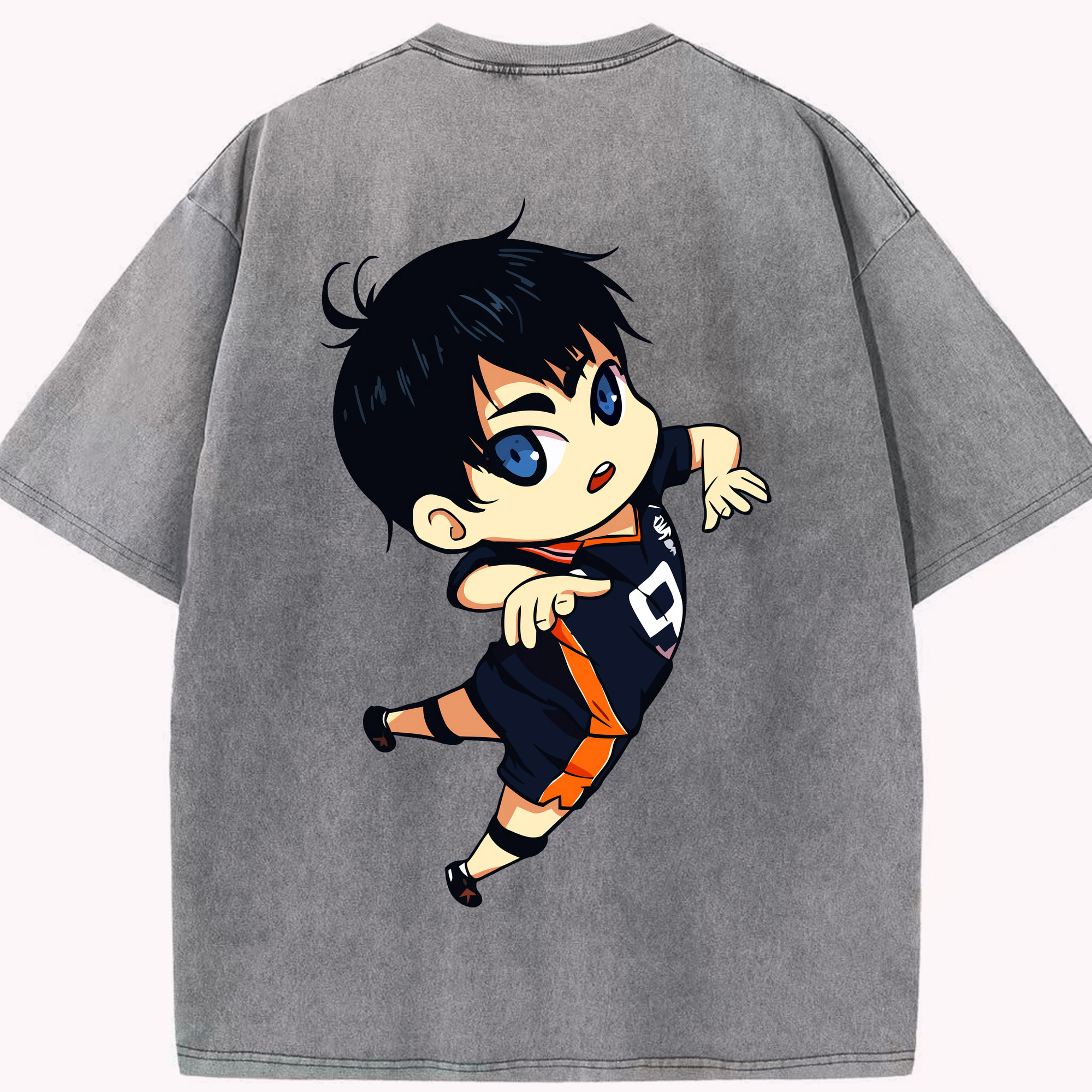 （画像用） ハイキュー!! Haikyu!! 綿100% ヴィンテージ風 半袖Tシャツ（背面プリント）