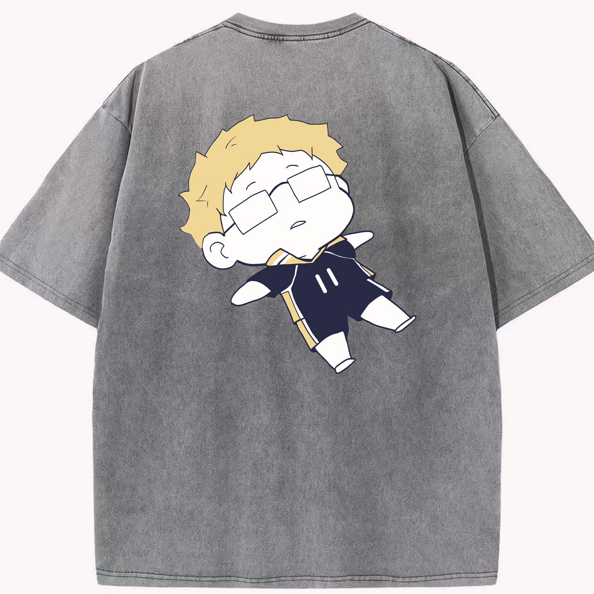 （画像用） ハイキュー!! Haikyu!! 綿100% ヴィンテージ風 半袖Tシャツ（背面プリント）