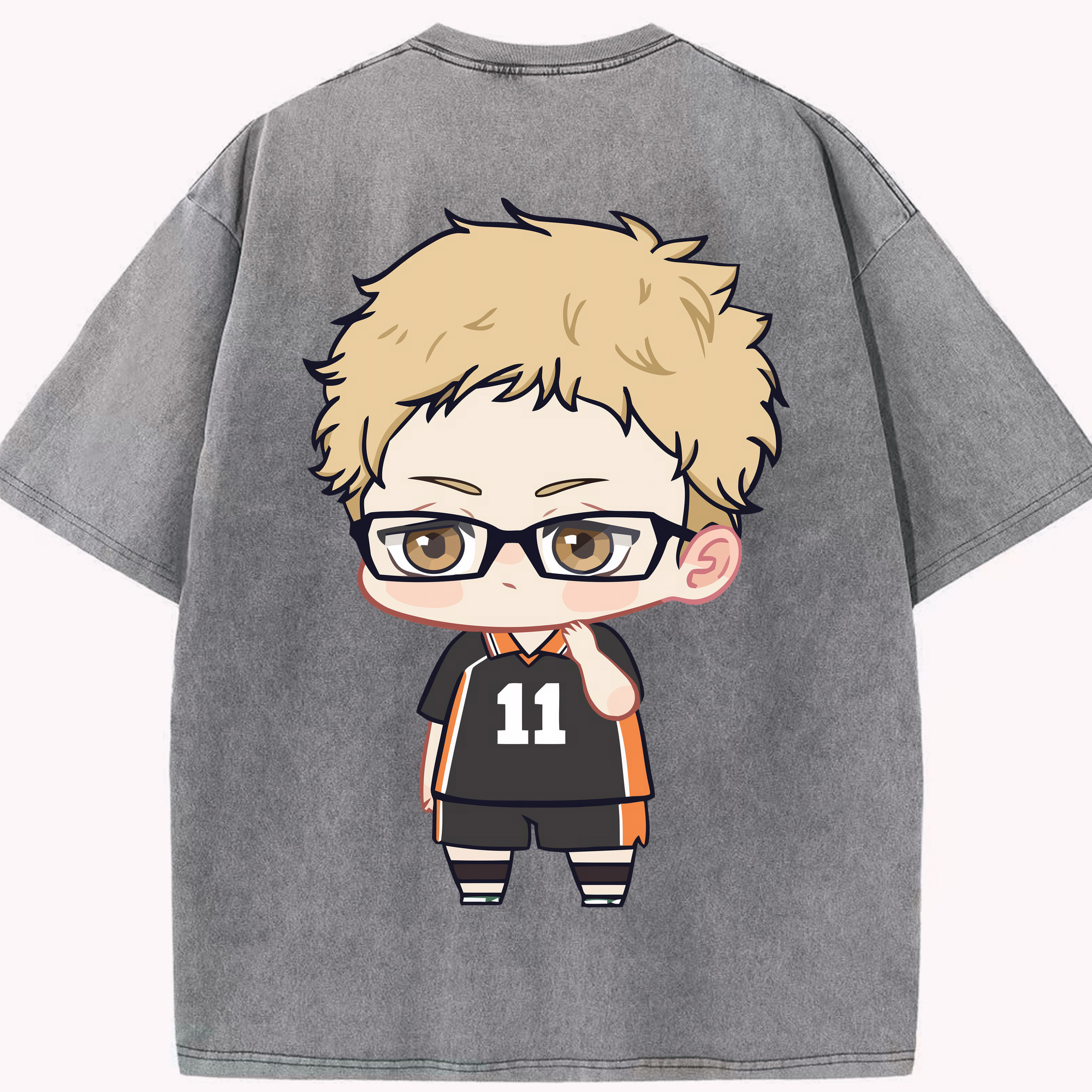 （画像用） ハイキュー!! Haikyu!! 綿100% ヴィンテージ風 半袖Tシャツ（背面プリント）