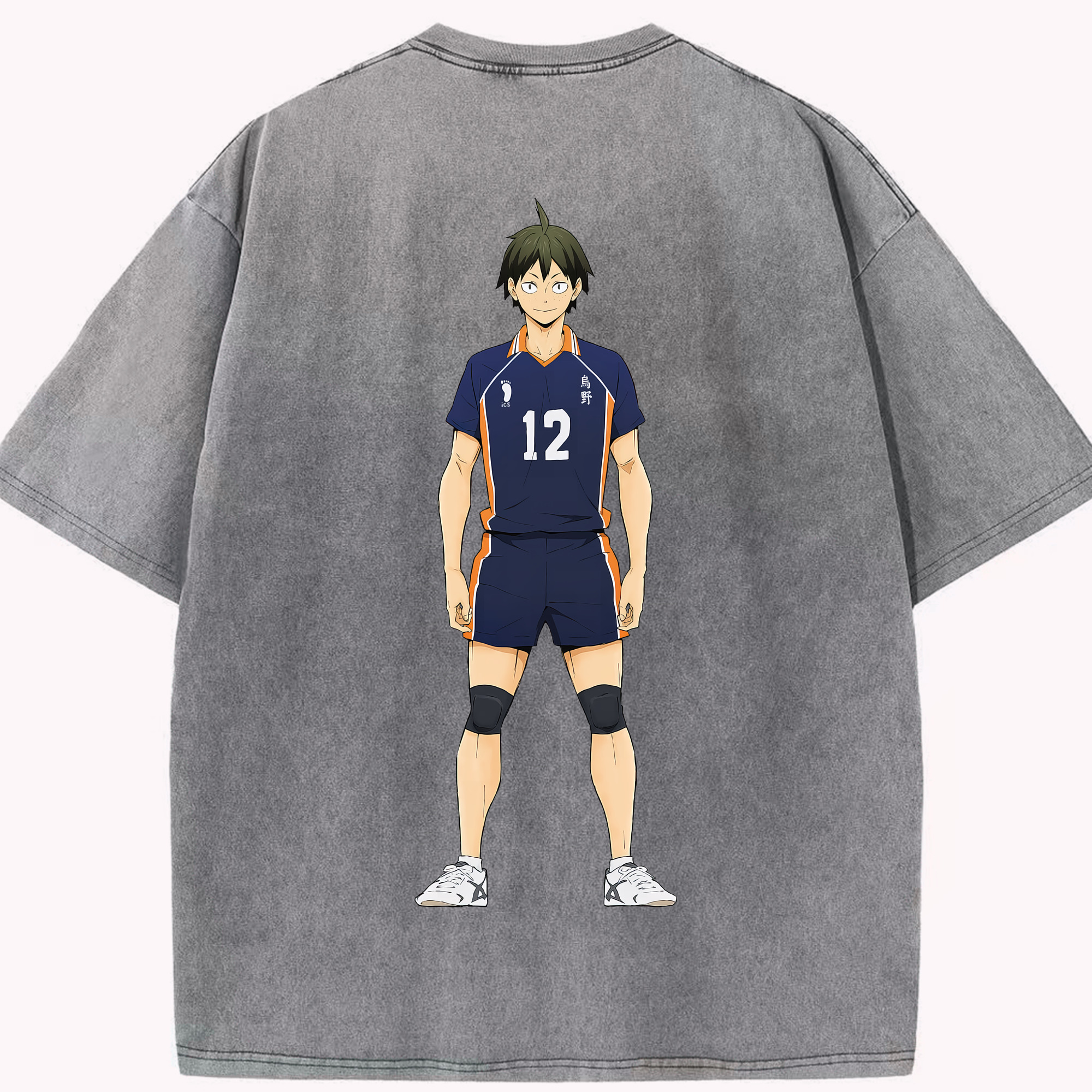 （画像用） ハイキュー!! Haikyu!! 綿100% ヴィンテージ風 半袖Tシャツ（背面プリント）