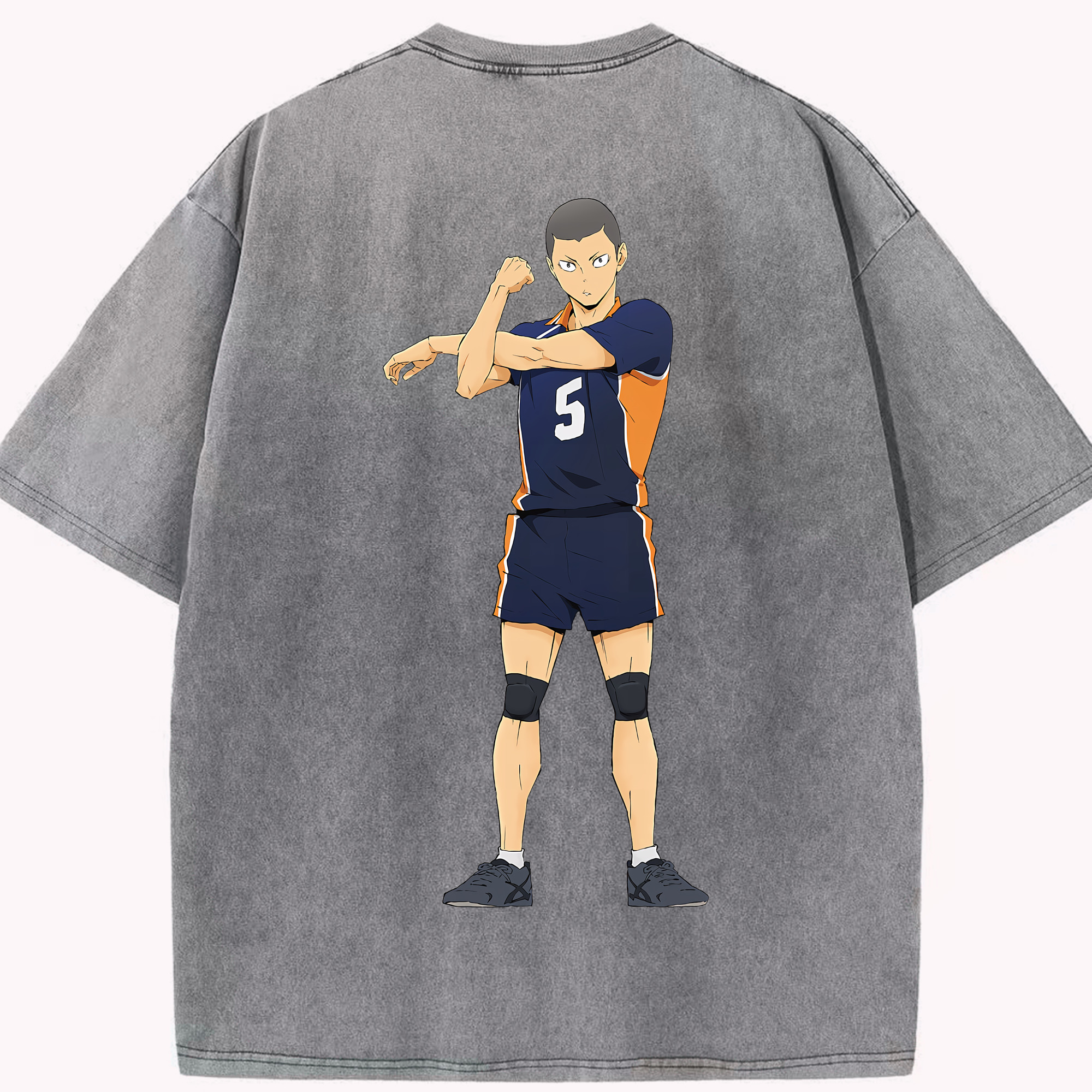 （画像用） ハイキュー!! Haikyu!! 綿100% ヴィンテージ風 半袖Tシャツ（背面プリント）