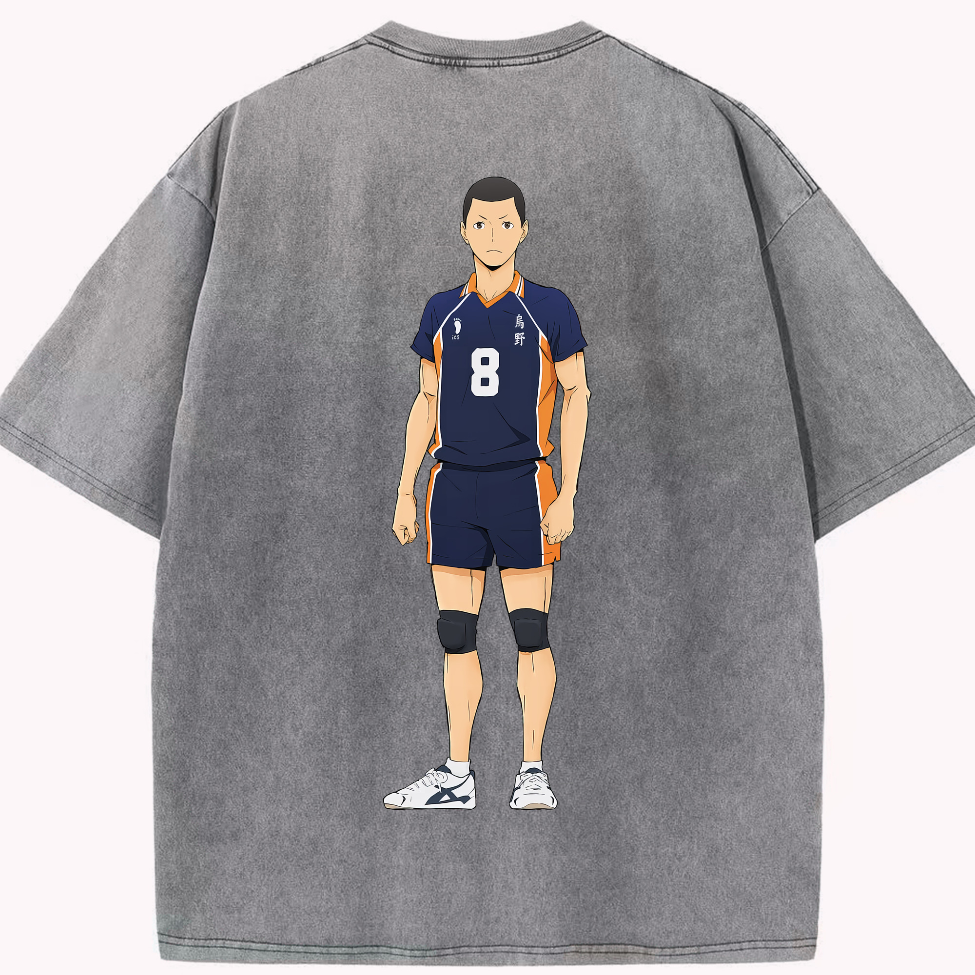 （画像用） ハイキュー!! Haikyu!! 綿100% ヴィンテージ風 半袖Tシャツ（背面プリント）
