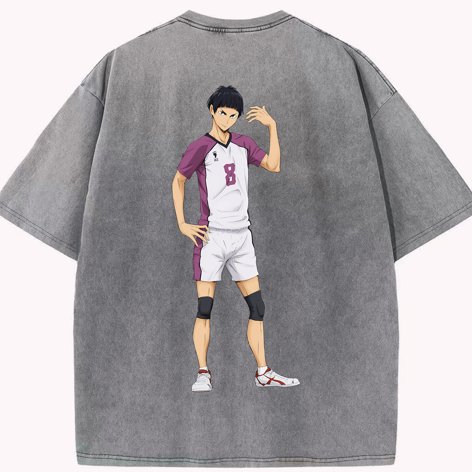 （画像用） ハイキュー!! Haikyu!! 綿100% ヴィンテージ風 半袖Tシャツ（背面プリント）