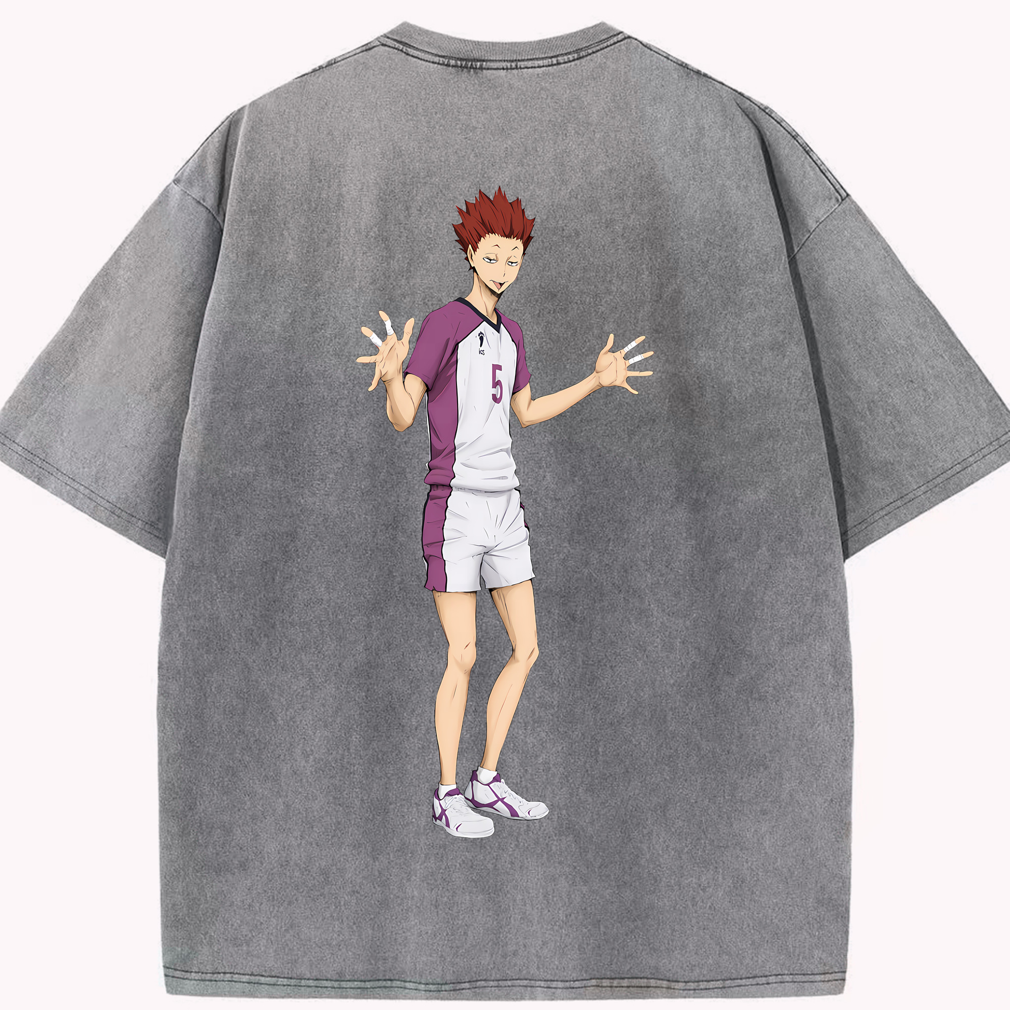（画像用） ハイキュー!! Haikyu!! 綿100% ヴィンテージ風 半袖Tシャツ（背面プリント）