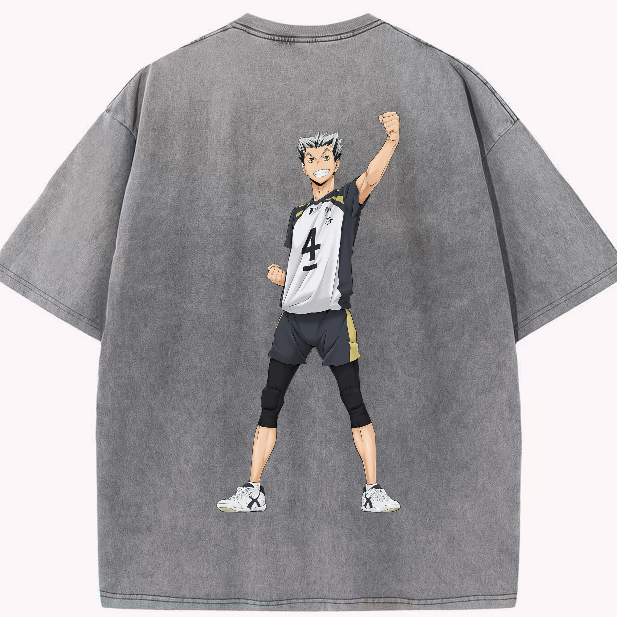 （画像用） ハイキュー!! Haikyu!! 綿100% ヴィンテージ風 半袖Tシャツ（背面プリント）