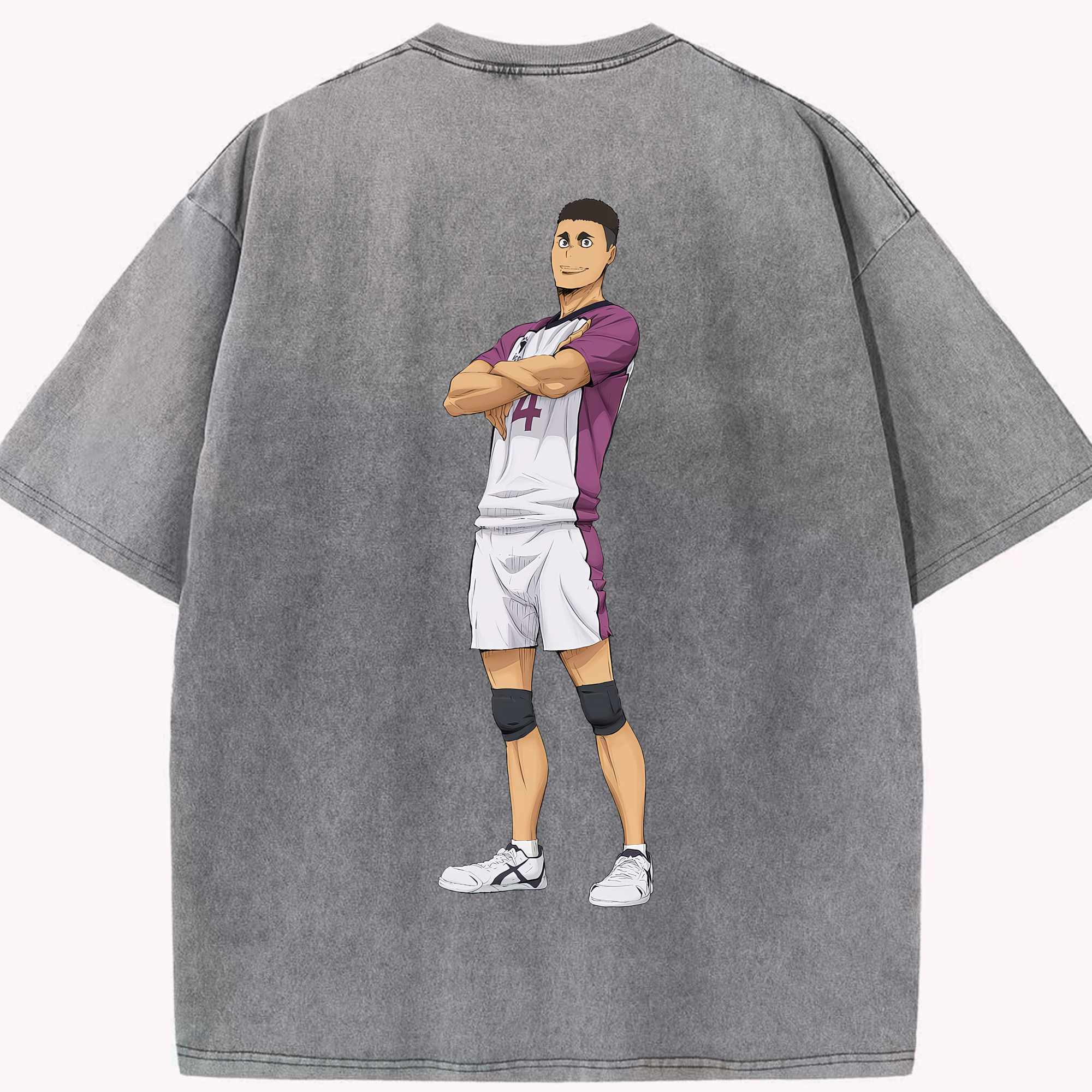（画像用） ハイキュー!! Haikyu!! 綿100% ヴィンテージ風 半袖Tシャツ（背面プリント）