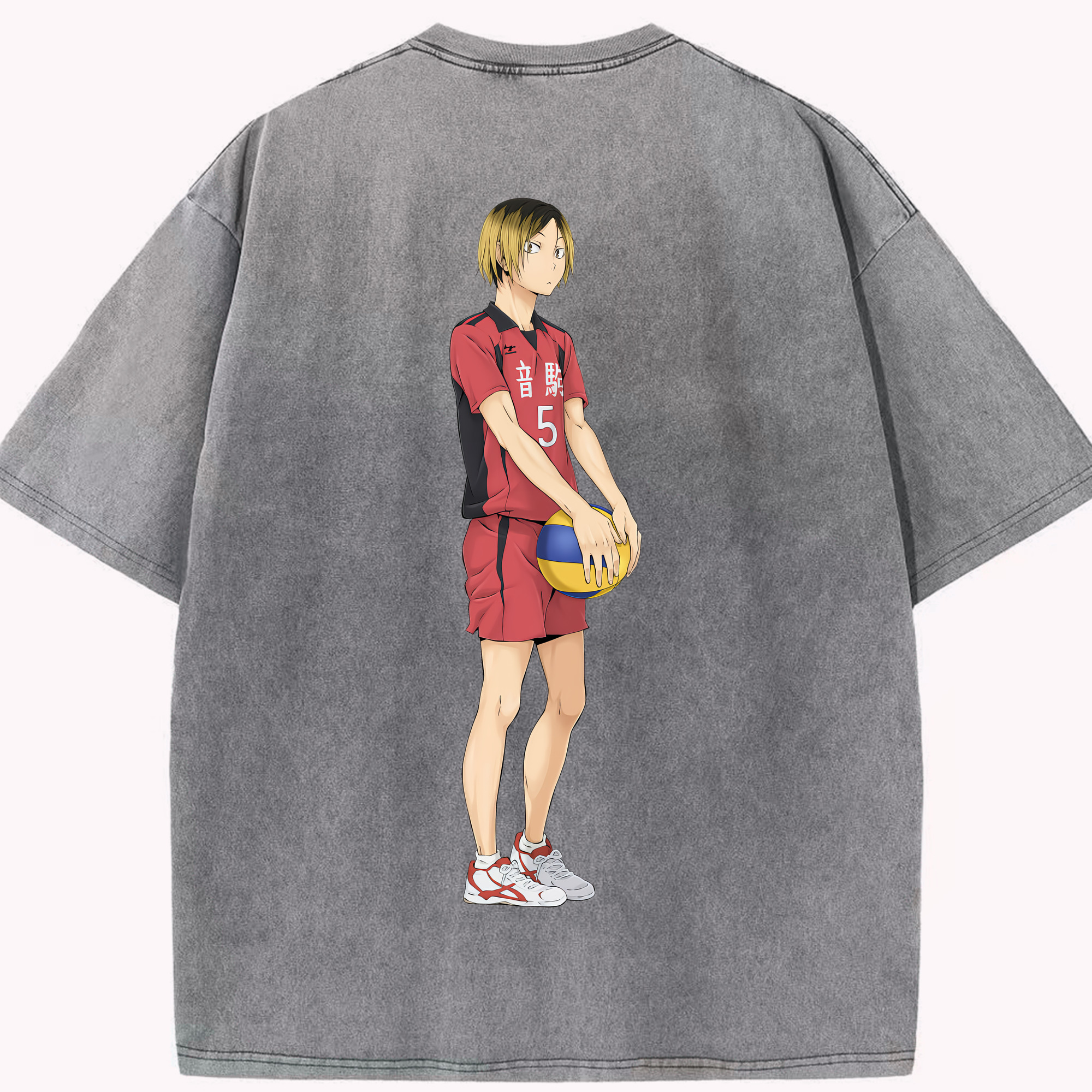 （画像用） ハイキュー!! Haikyu!! 綿100% ヴィンテージ風 半袖Tシャツ（背面プリント）