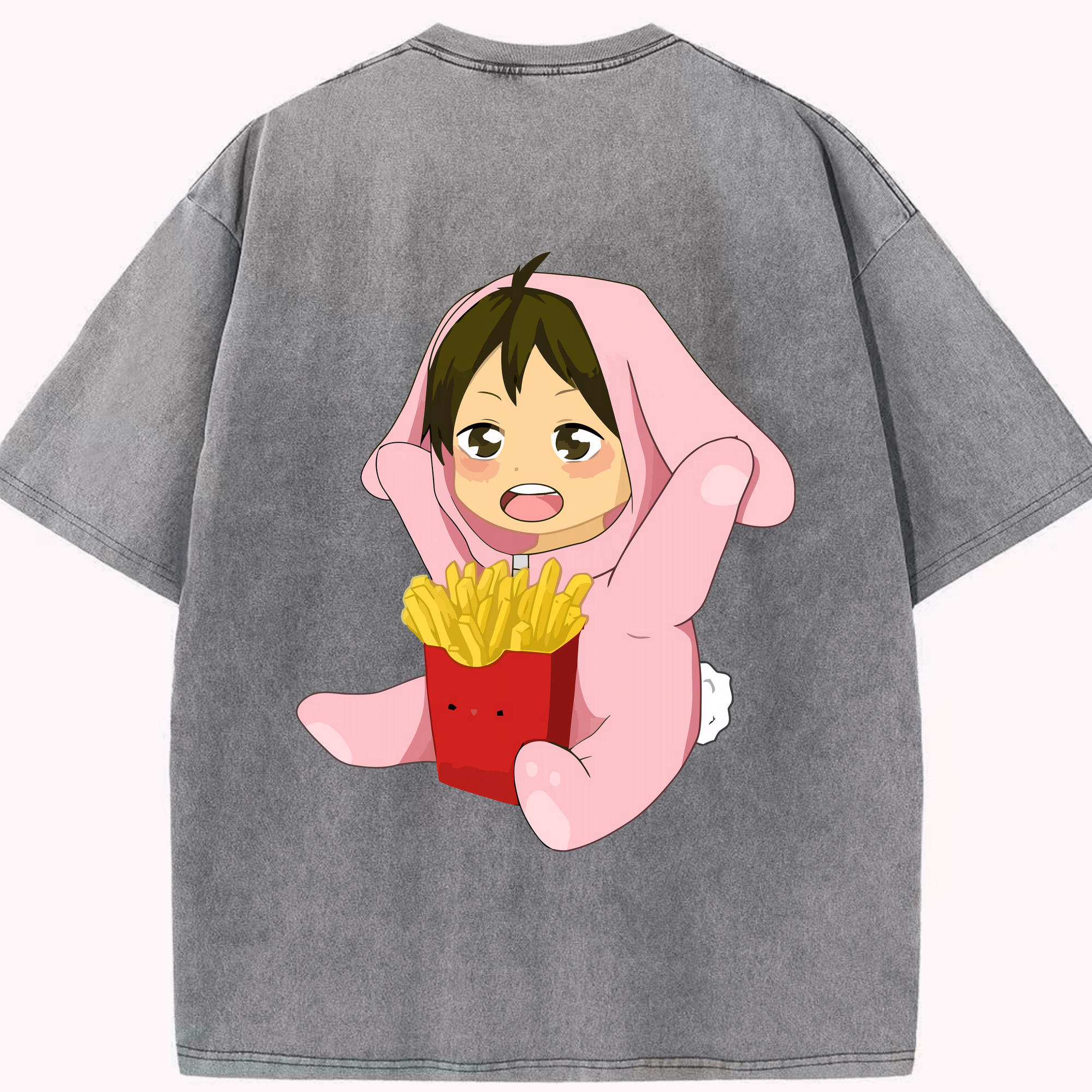 （画像用） ハイキュー!! Haikyu!! 綿100% ヴィンテージ風 半袖Tシャツ（背面プリント）