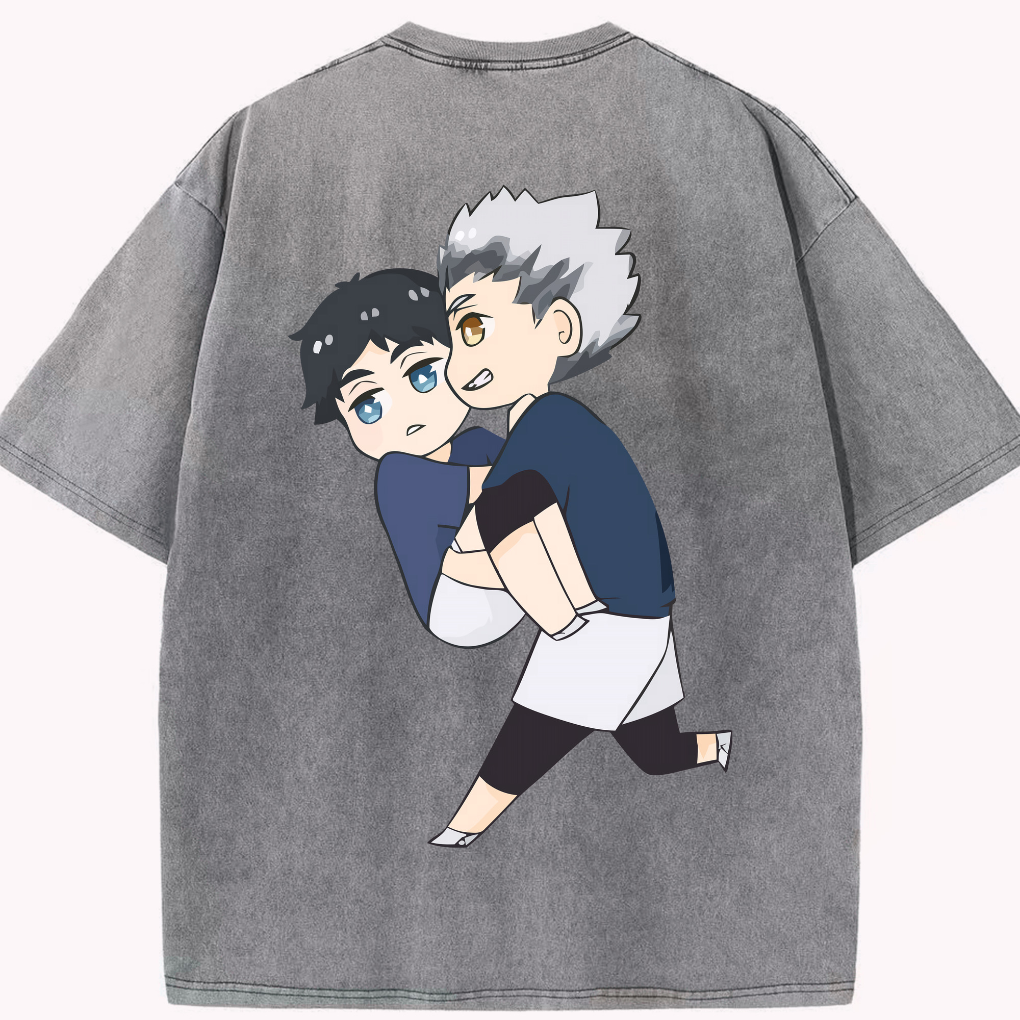 （画像用） ハイキュー!! Haikyu!! 綿100% ヴィンテージ風 半袖Tシャツ（背面プリント）