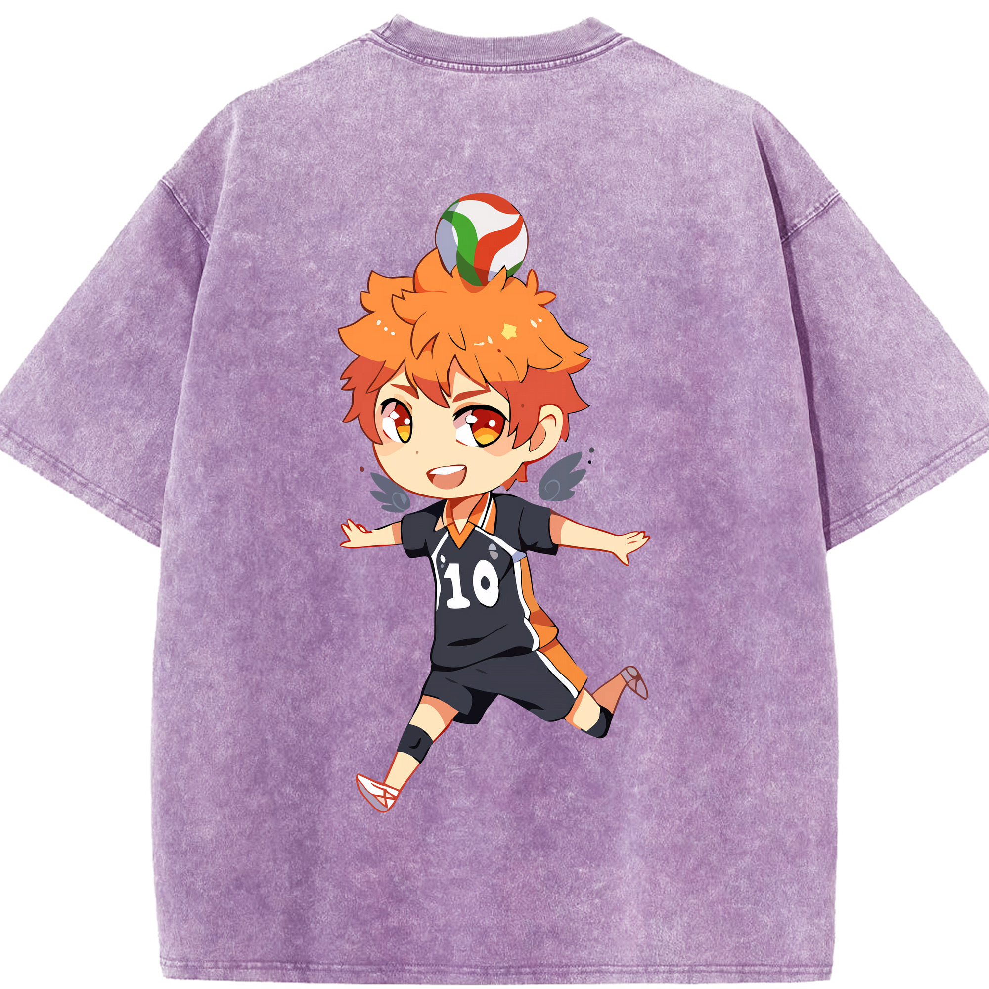 （画像用） ハイキュー!! Haikyu!! 綿100% ヴィンテージ風 半袖Tシャツ（背面プリント）