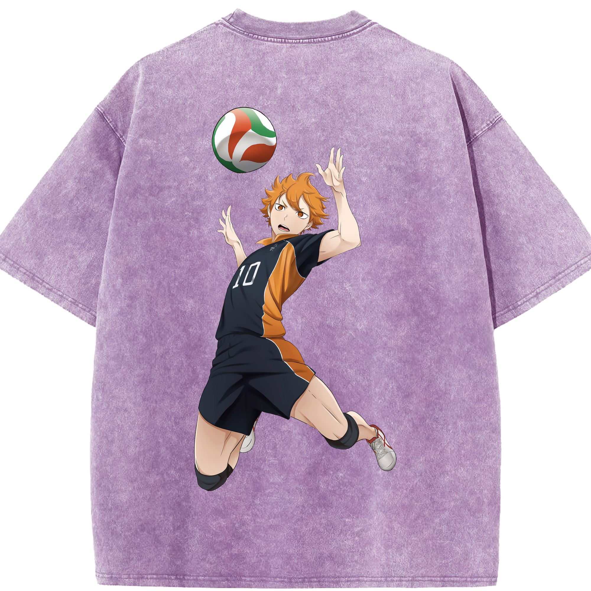 （画像用） ハイキュー!! Haikyu!! 綿100% ヴィンテージ風 半袖Tシャツ（背面プリント）