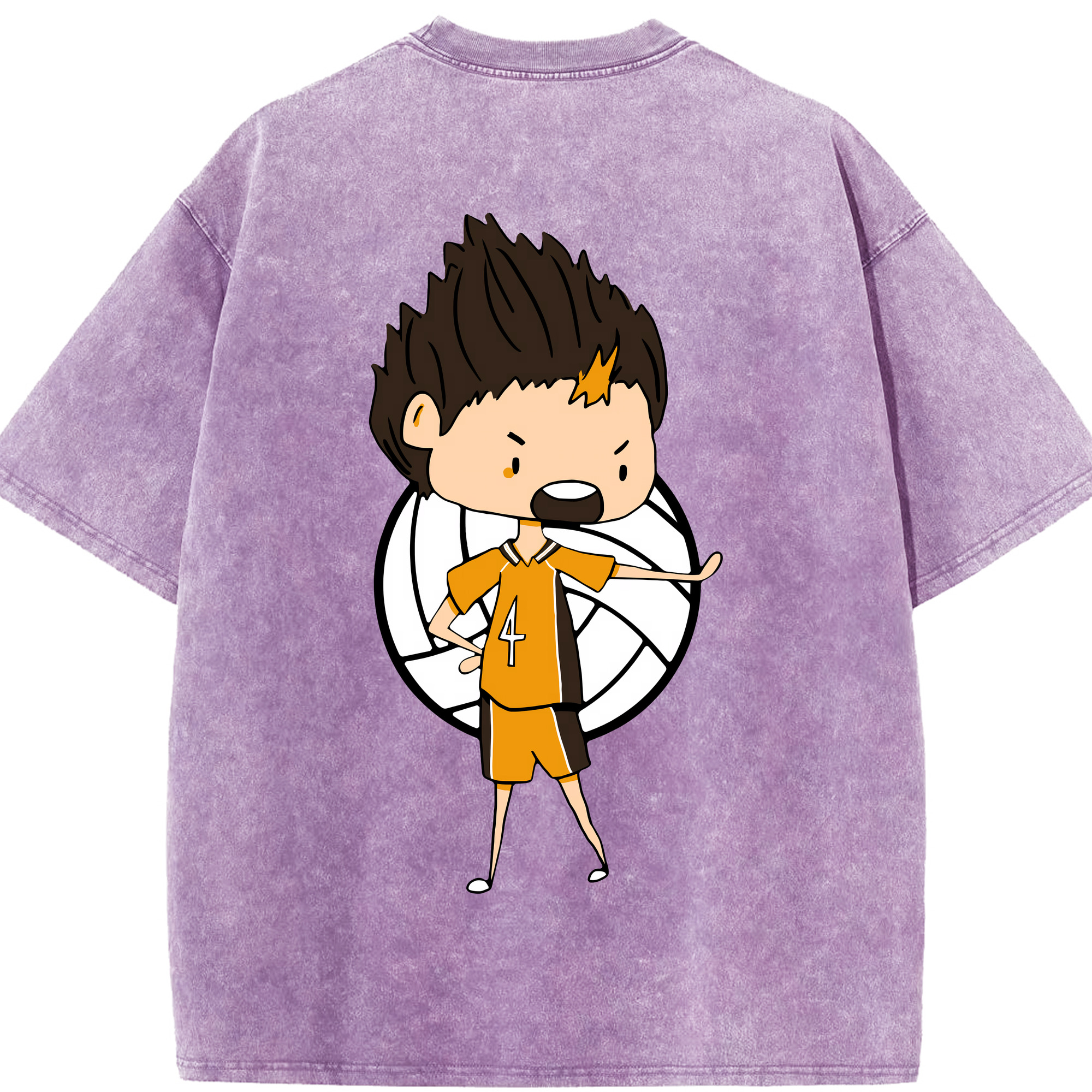 （画像用） ハイキュー!! Haikyu!! 綿100% ヴィンテージ風 半袖Tシャツ（背面プリント）
