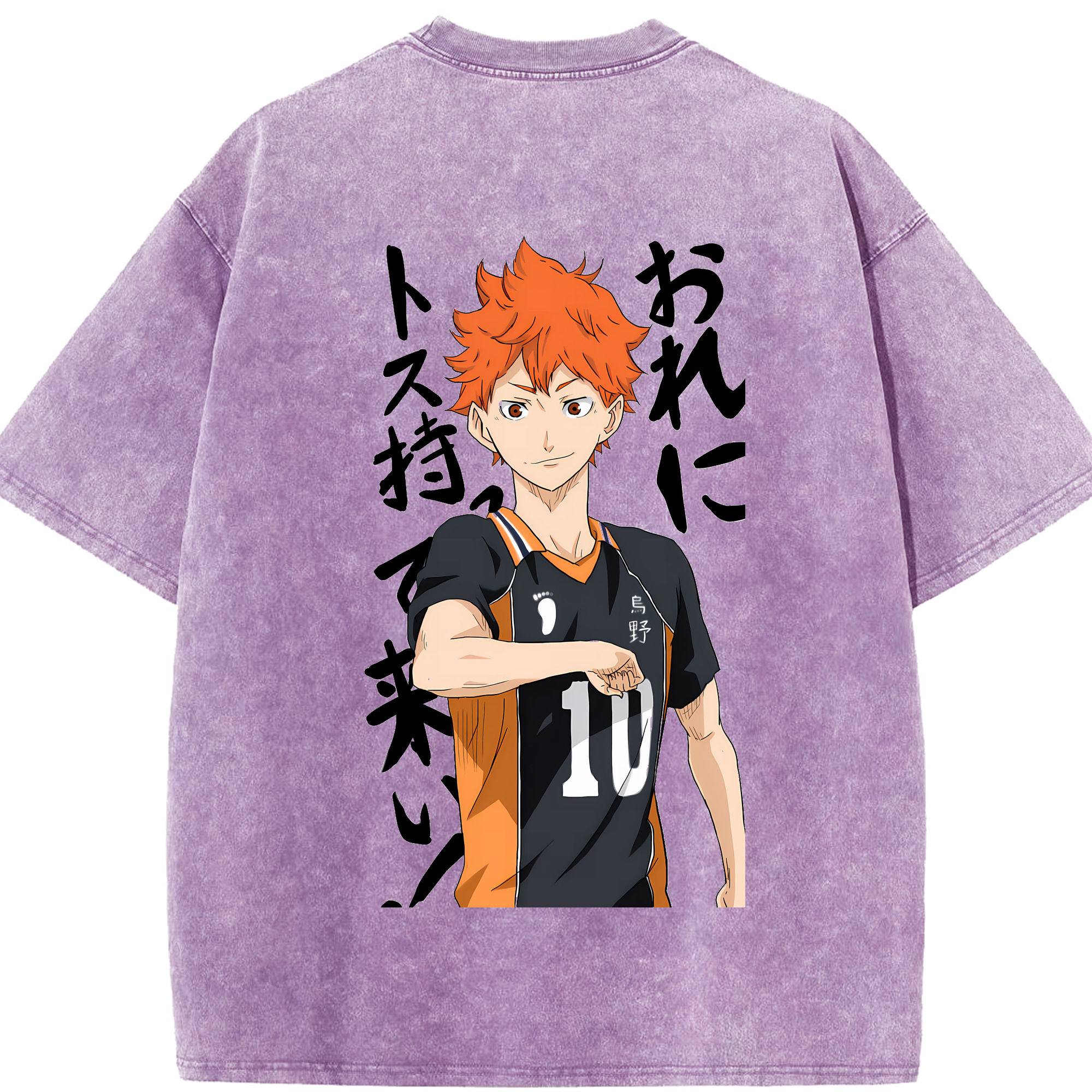 （画像用） ハイキュー!! Haikyu!! 綿100% ヴィンテージ風 半袖Tシャツ（背面プリント）