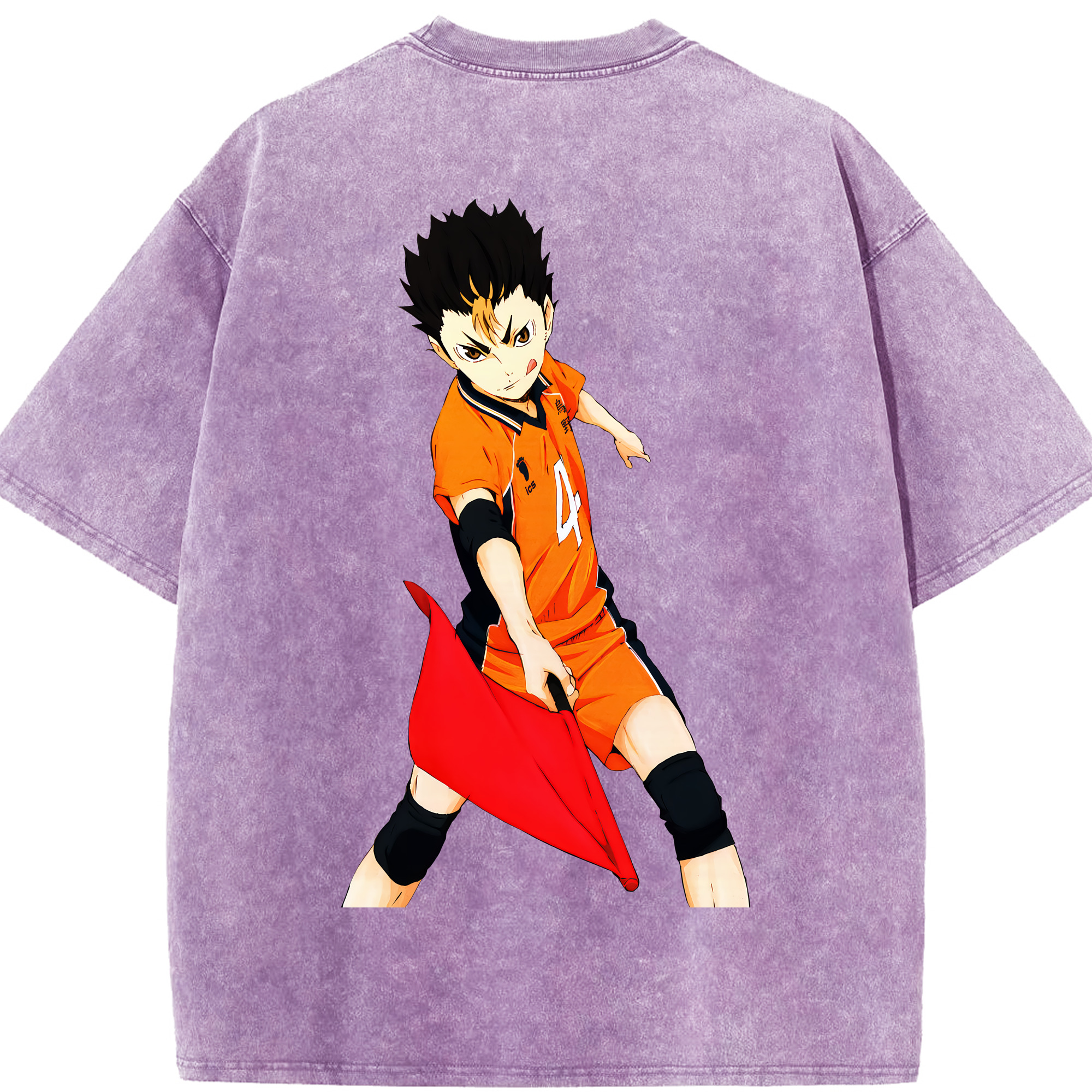 （画像用） ハイキュー!! Haikyu!! 綿100% ヴィンテージ風 半袖Tシャツ（背面プリント）