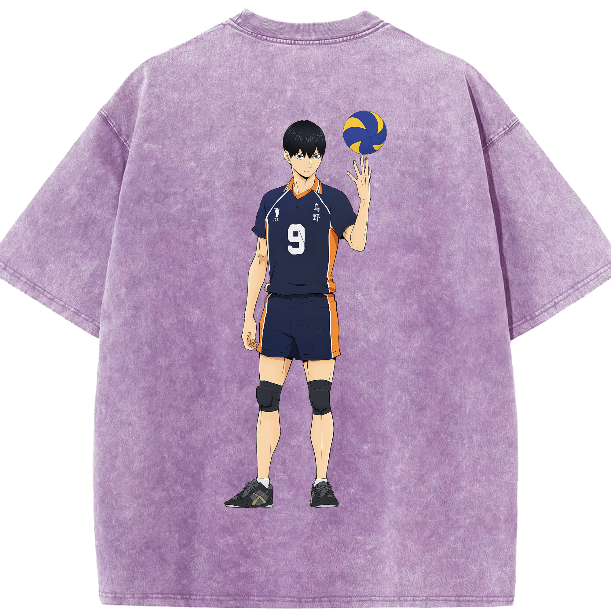 （画像用） ハイキュー!! Haikyu!! 綿100% ヴィンテージ風 半袖Tシャツ（背面プリント）