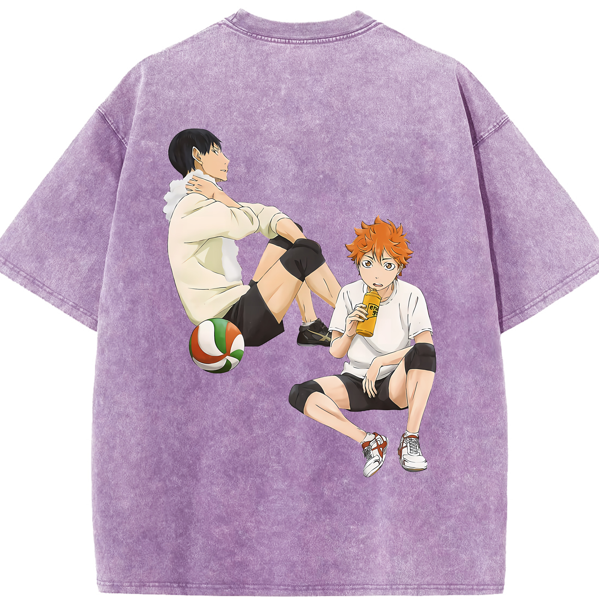 （画像用） ハイキュー!! Haikyu!! 綿100% ヴィンテージ風 半袖Tシャツ（背面プリント）