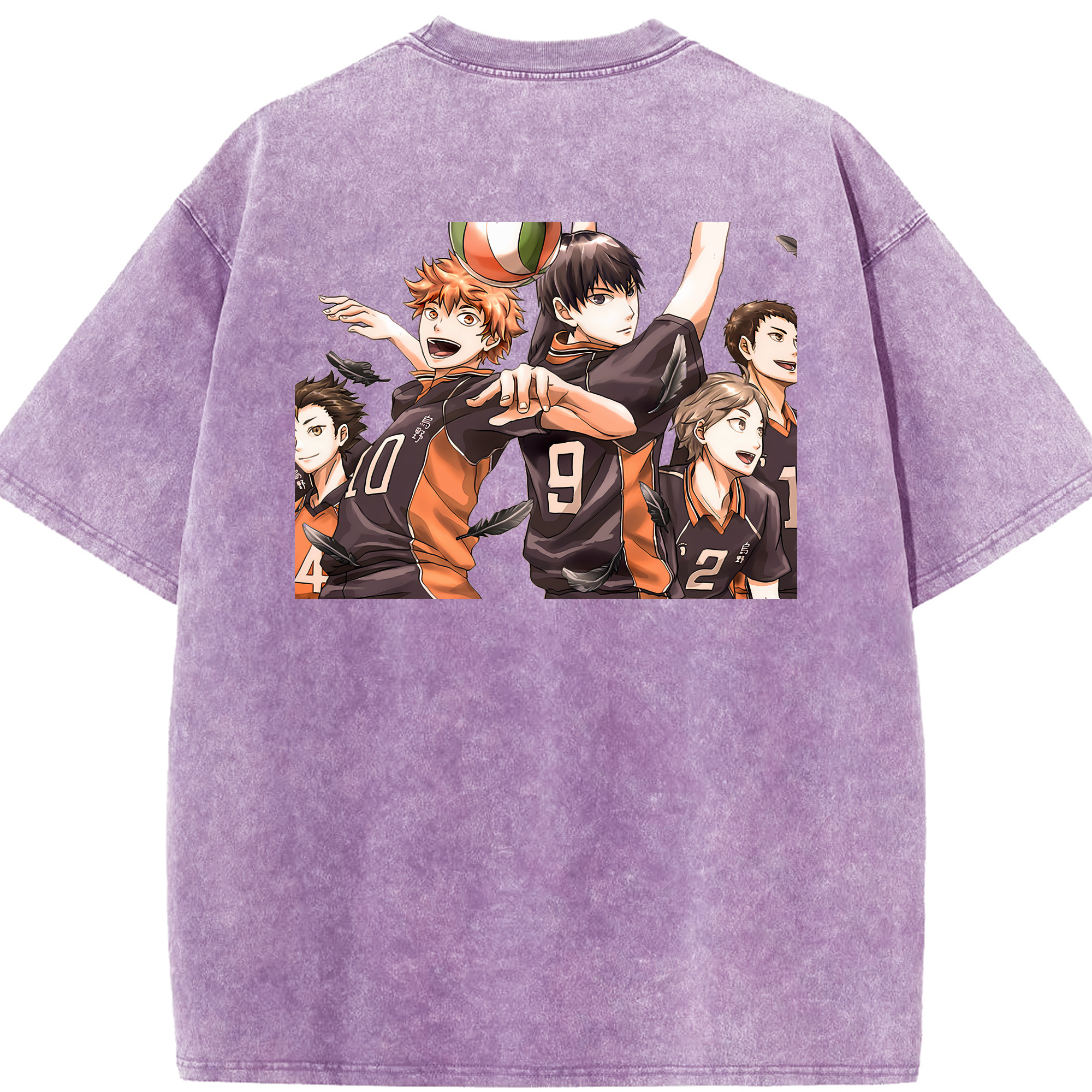 （画像用） ハイキュー!! Haikyu!! 綿100% ヴィンテージ風 半袖Tシャツ（背面プリント）