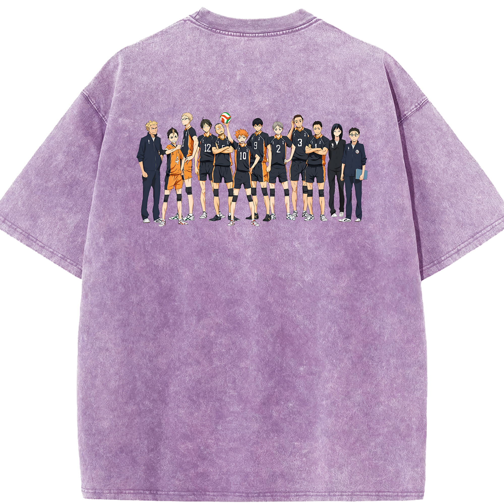 （画像用） ハイキュー!! Haikyu!! 綿100% ヴィンテージ風 半袖Tシャツ（背面プリント）