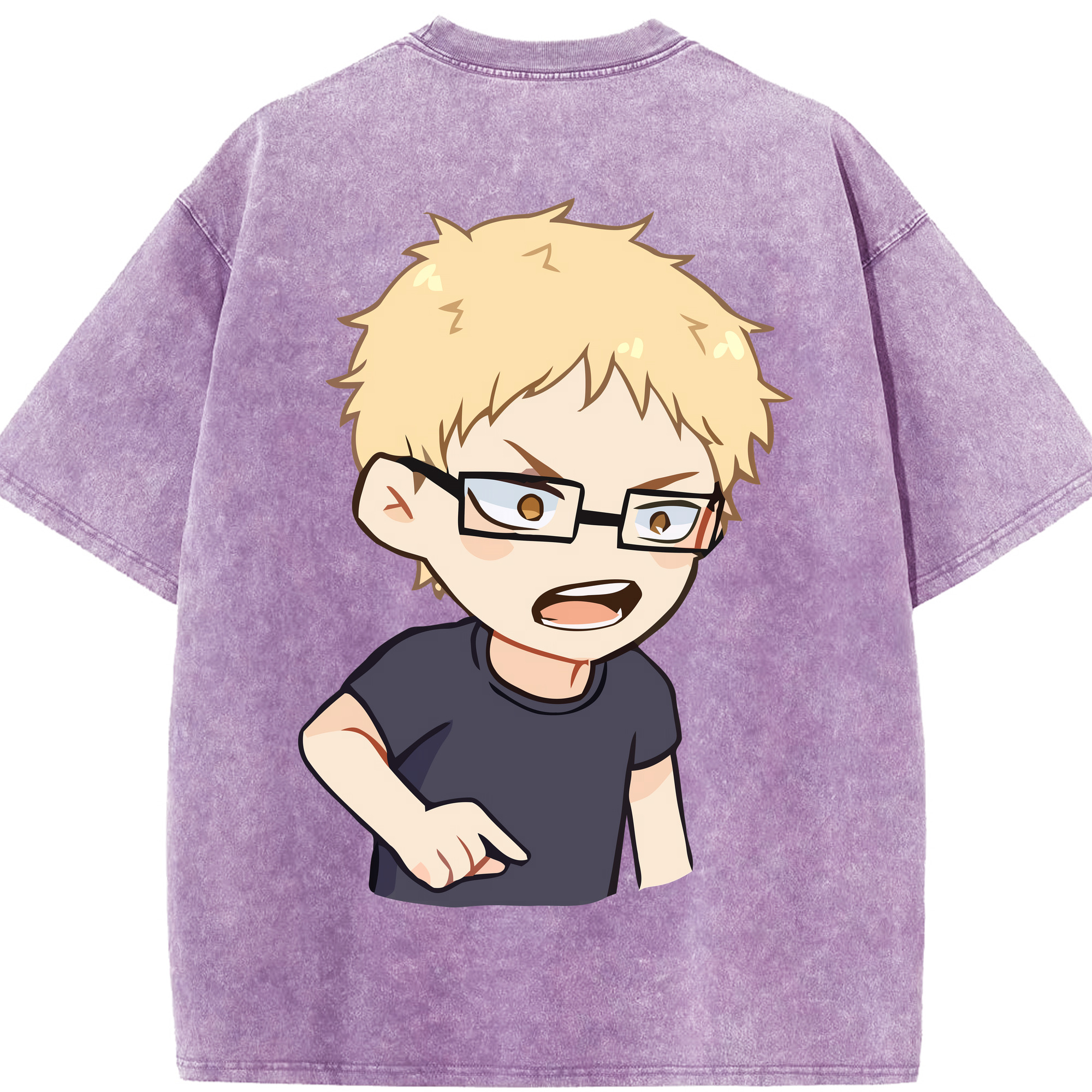 （画像用） ハイキュー!! Haikyu!! 綿100% ヴィンテージ風 半袖Tシャツ（背面プリント）