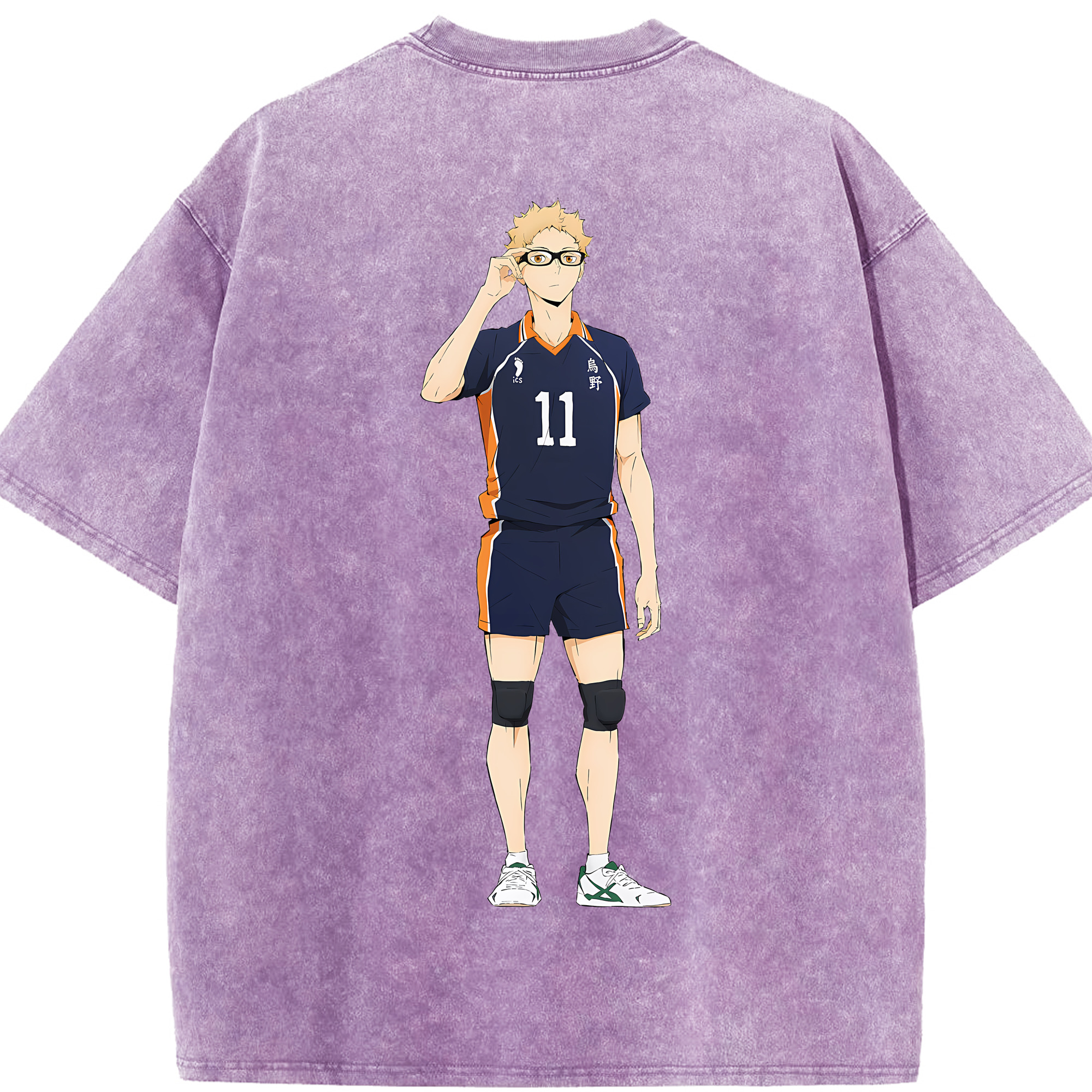 （画像用） ハイキュー!! Haikyu!! 綿100% ヴィンテージ風 半袖Tシャツ（背面プリント）