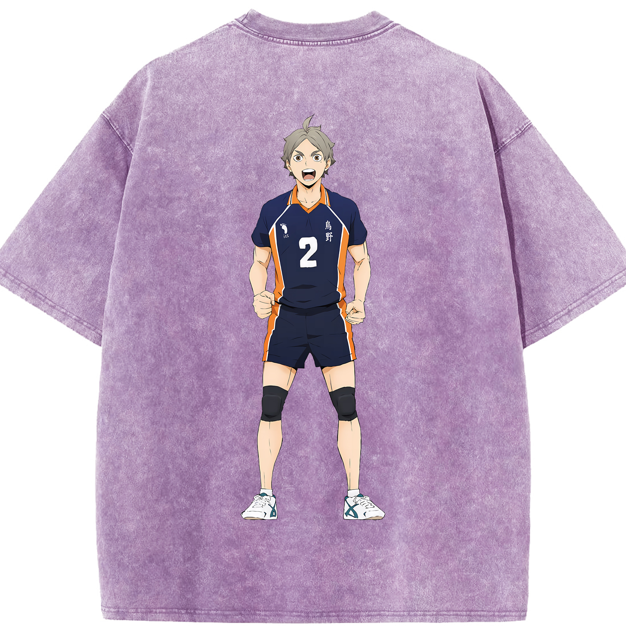 （画像用） ハイキュー!! Haikyu!! 綿100% ヴィンテージ風 半袖Tシャツ（背面プリント）