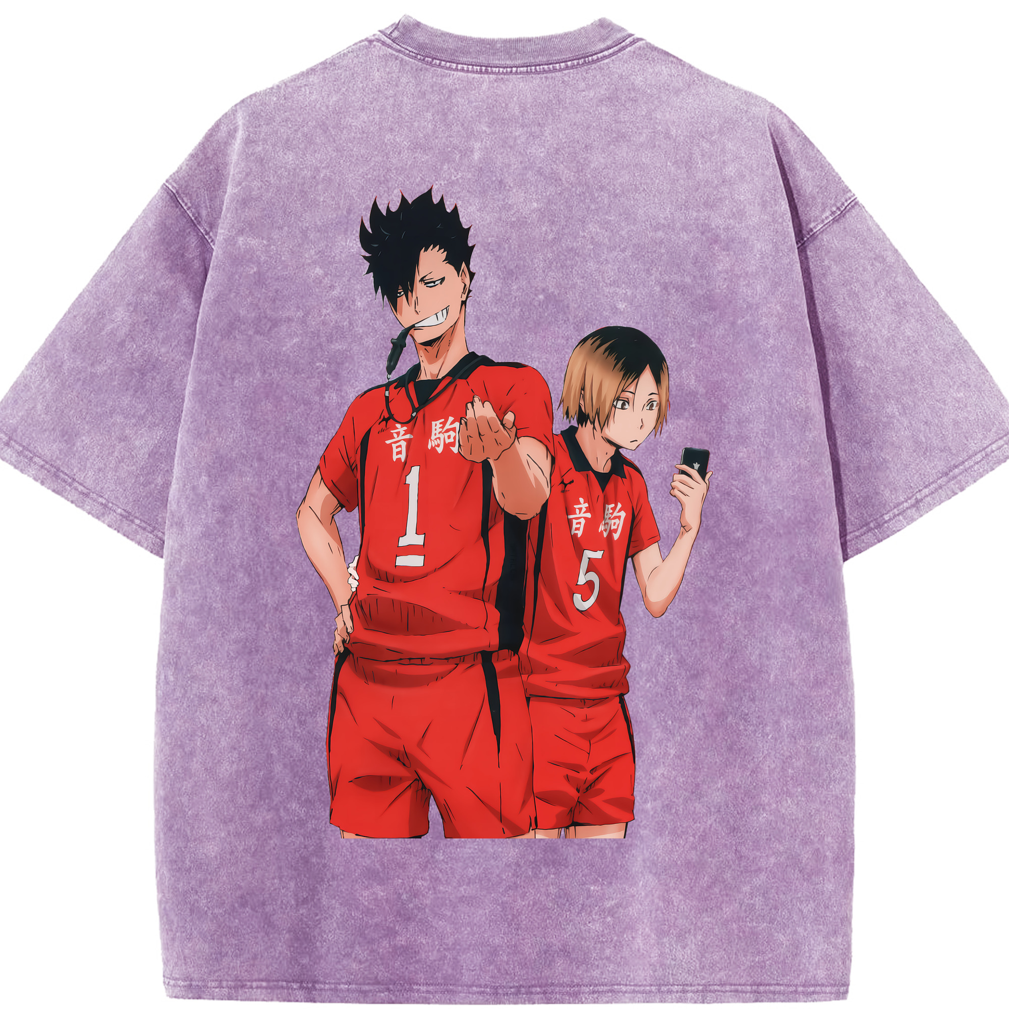 （画像用） ハイキュー!! Haikyu!! 綿100% ヴィンテージ風 半袖Tシャツ（背面プリント）