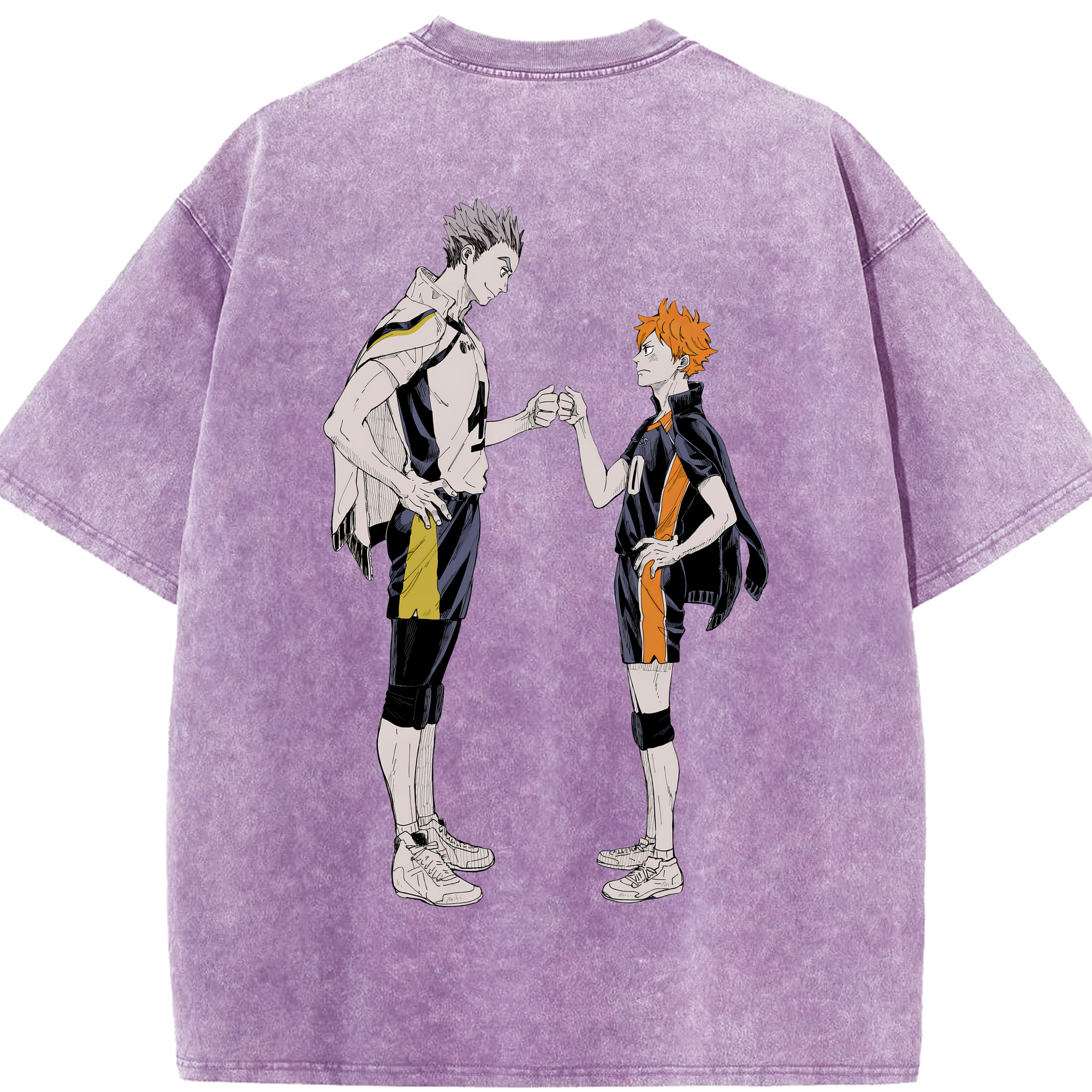 （画像用） ハイキュー!! Haikyu!! 綿100% ヴィンテージ風 半袖Tシャツ（背面プリント）