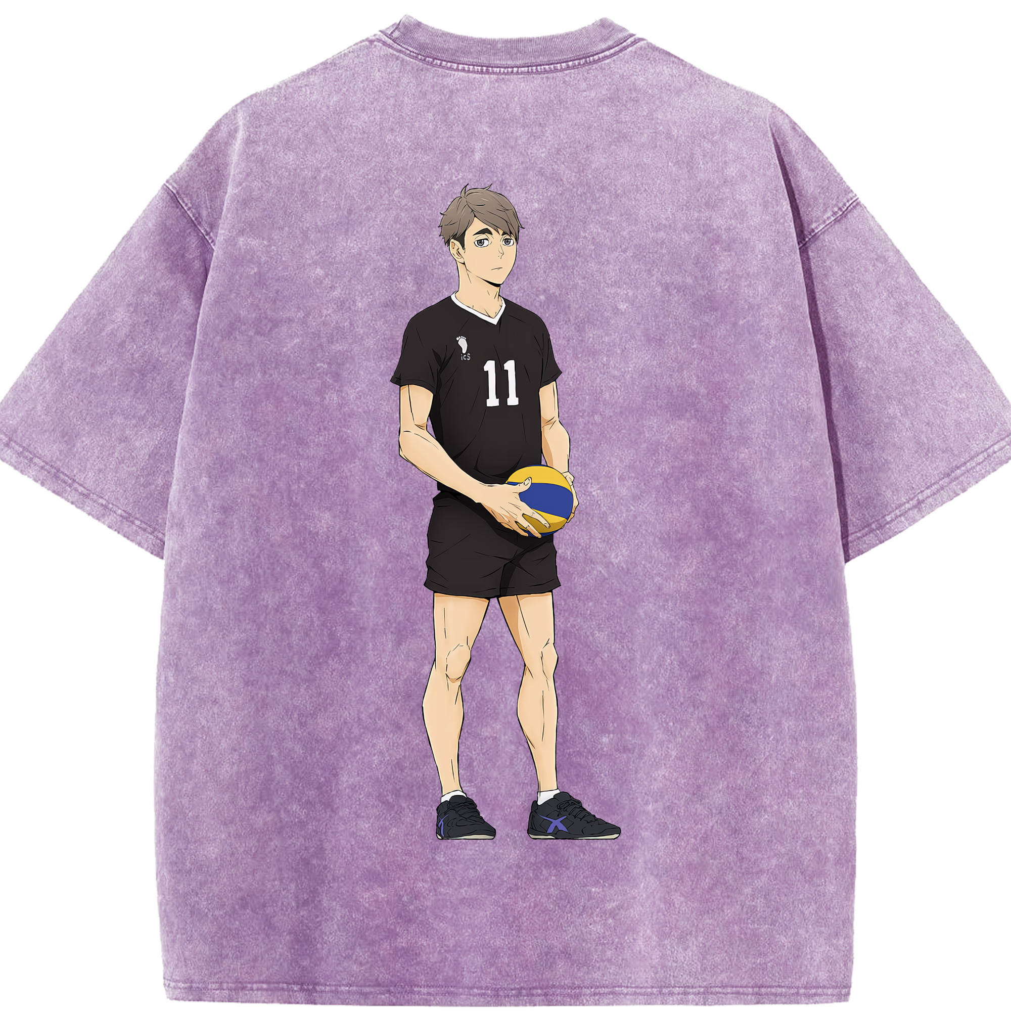 （画像用） ハイキュー!! Haikyu!! 綿100% ヴィンテージ風 半袖Tシャツ（背面プリント）
