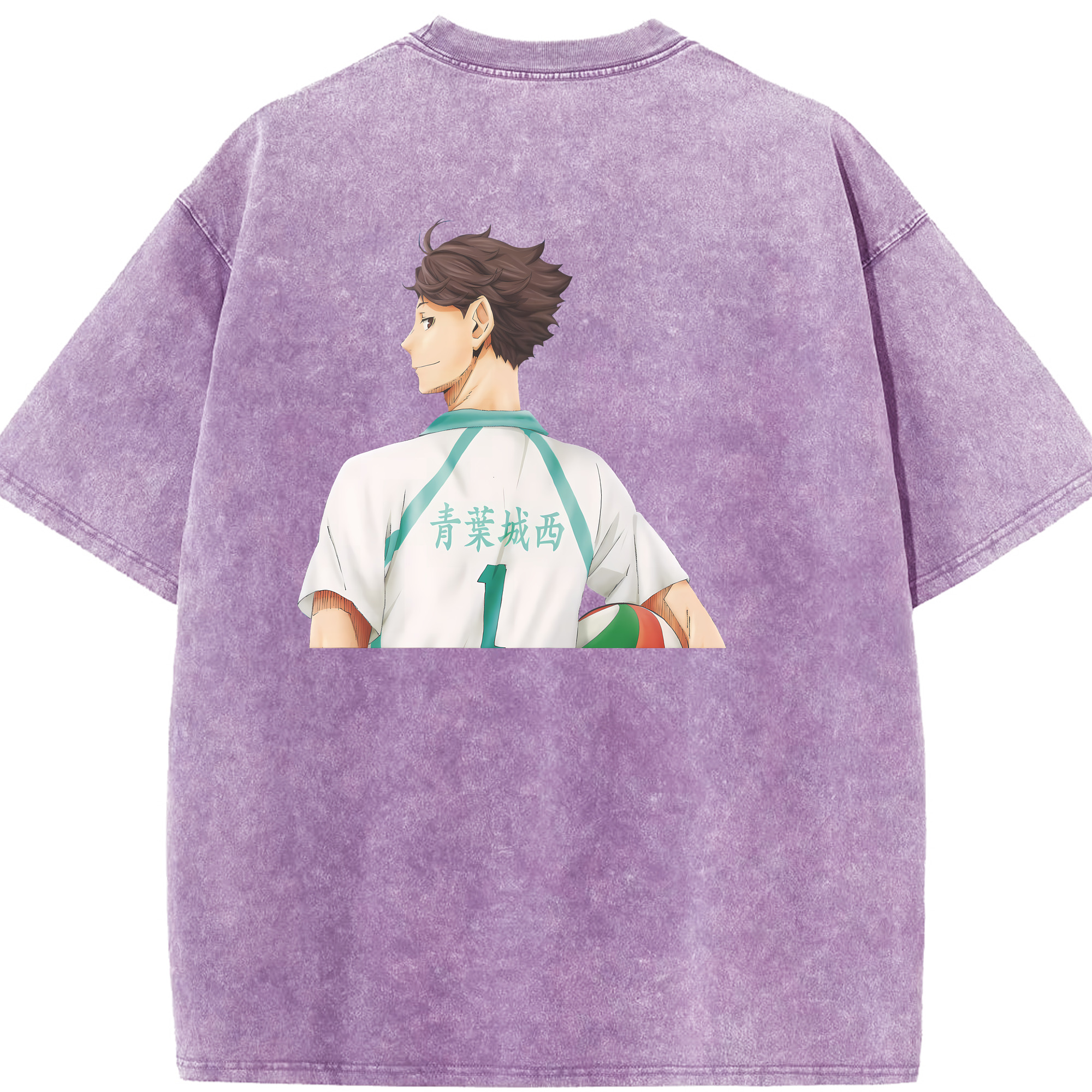 （画像用） ハイキュー!! Haikyu!! 綿100% ヴィンテージ風 半袖Tシャツ（背面プリント）