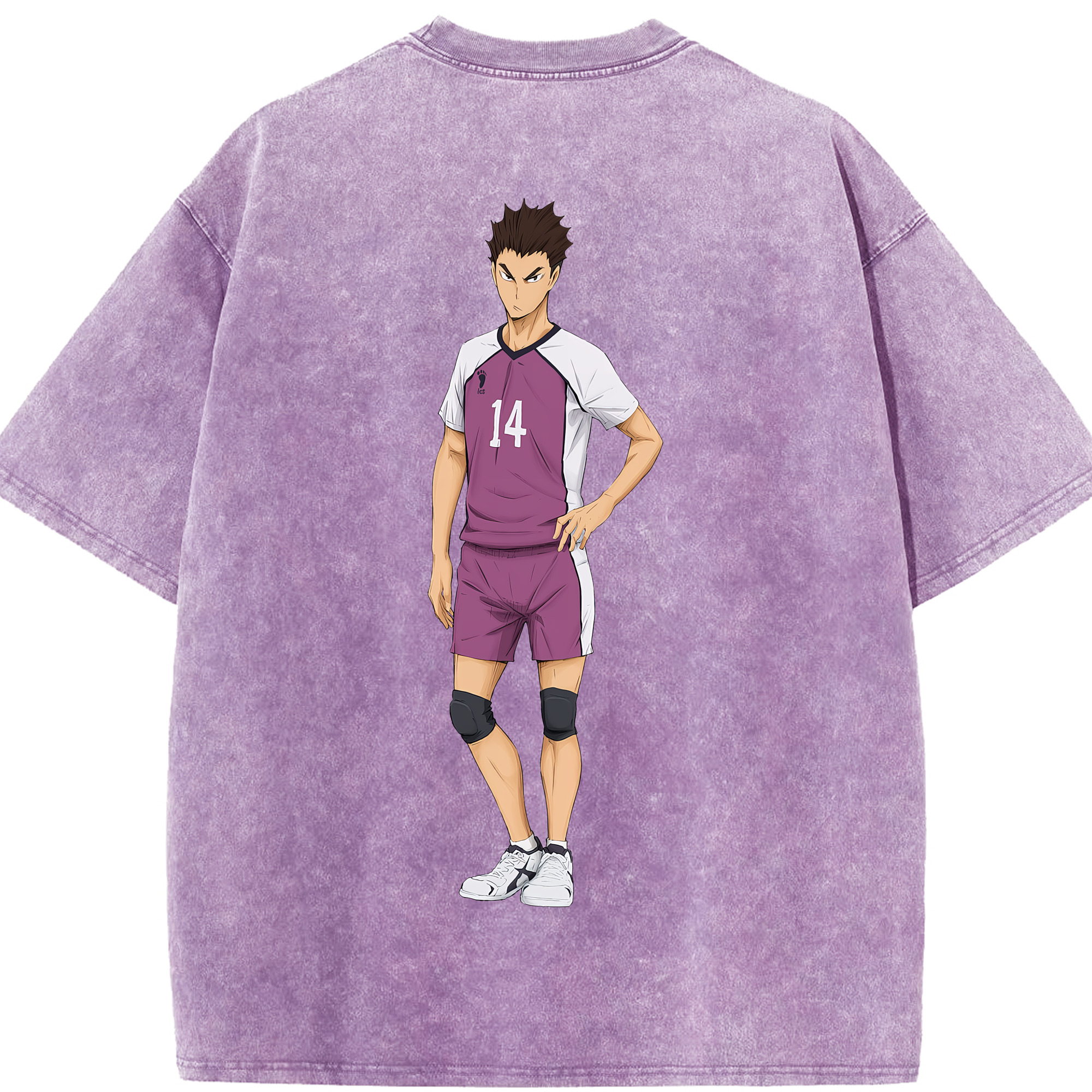 （画像用） ハイキュー!! Haikyu!! 綿100% ヴィンテージ風 半袖Tシャツ（背面プリント）