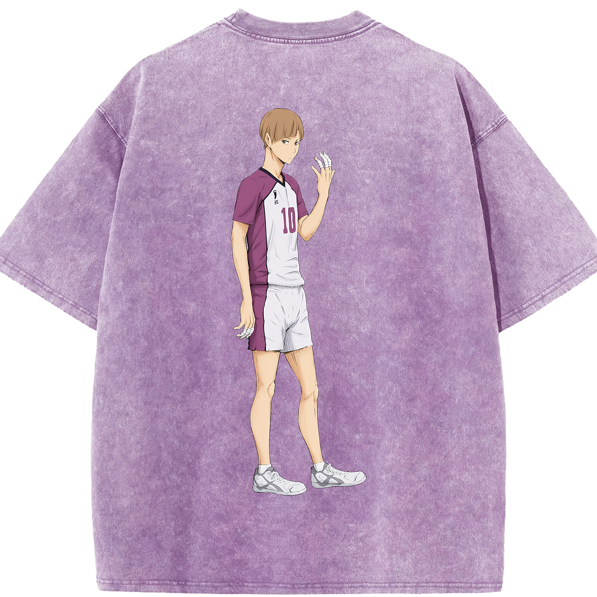 （画像用） ハイキュー!! Haikyu!! 綿100% ヴィンテージ風 半袖Tシャツ（背面プリント）