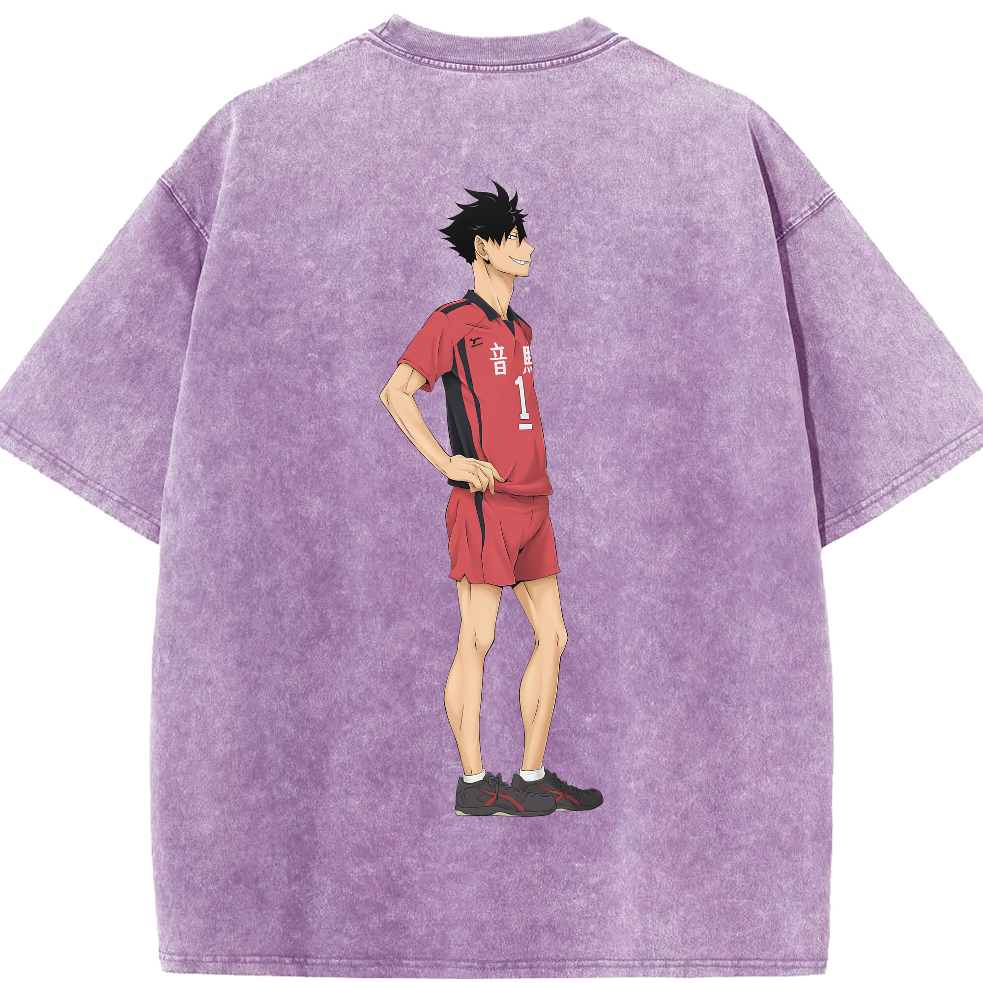 （画像用） ハイキュー!! Haikyu!! 綿100% ヴィンテージ風 半袖Tシャツ（背面プリント）