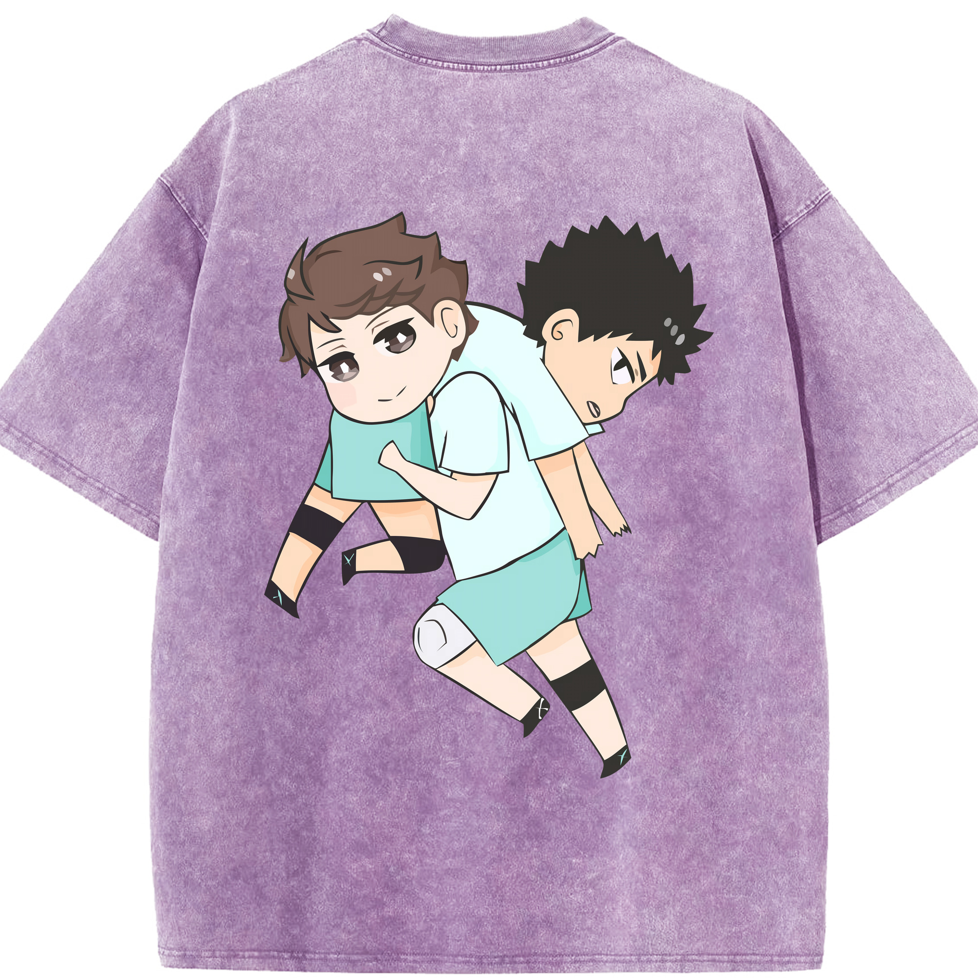 （画像用） ハイキュー!! Haikyu!! 綿100% ヴィンテージ風 半袖Tシャツ（背面プリント）