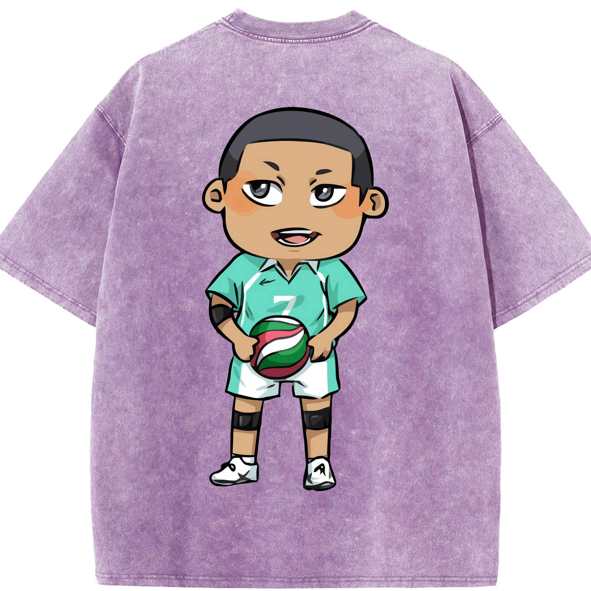 （画像用） ハイキュー!! Haikyu!! 綿100% ヴィンテージ風 半袖Tシャツ（背面プリント）
