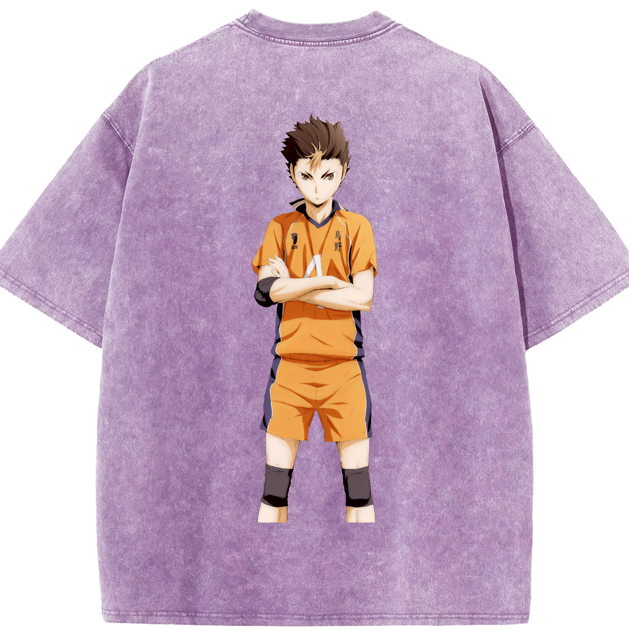 （画像用） ハイキュー!! Haikyu!! 綿100% ヴィンテージ風 半袖Tシャツ（背面プリント）