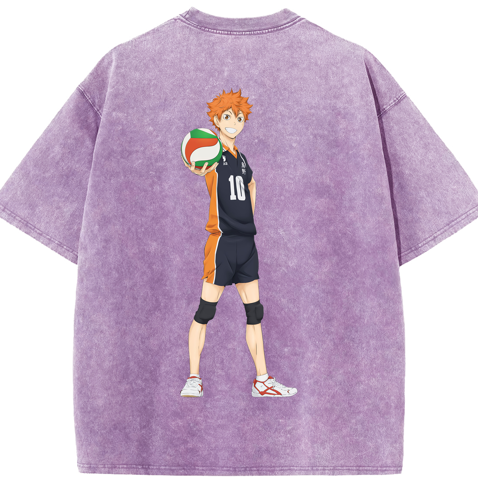 （画像用） ハイキュー!! Haikyu!! 綿100% ヴィンテージ風 半袖Tシャツ（背面プリント）