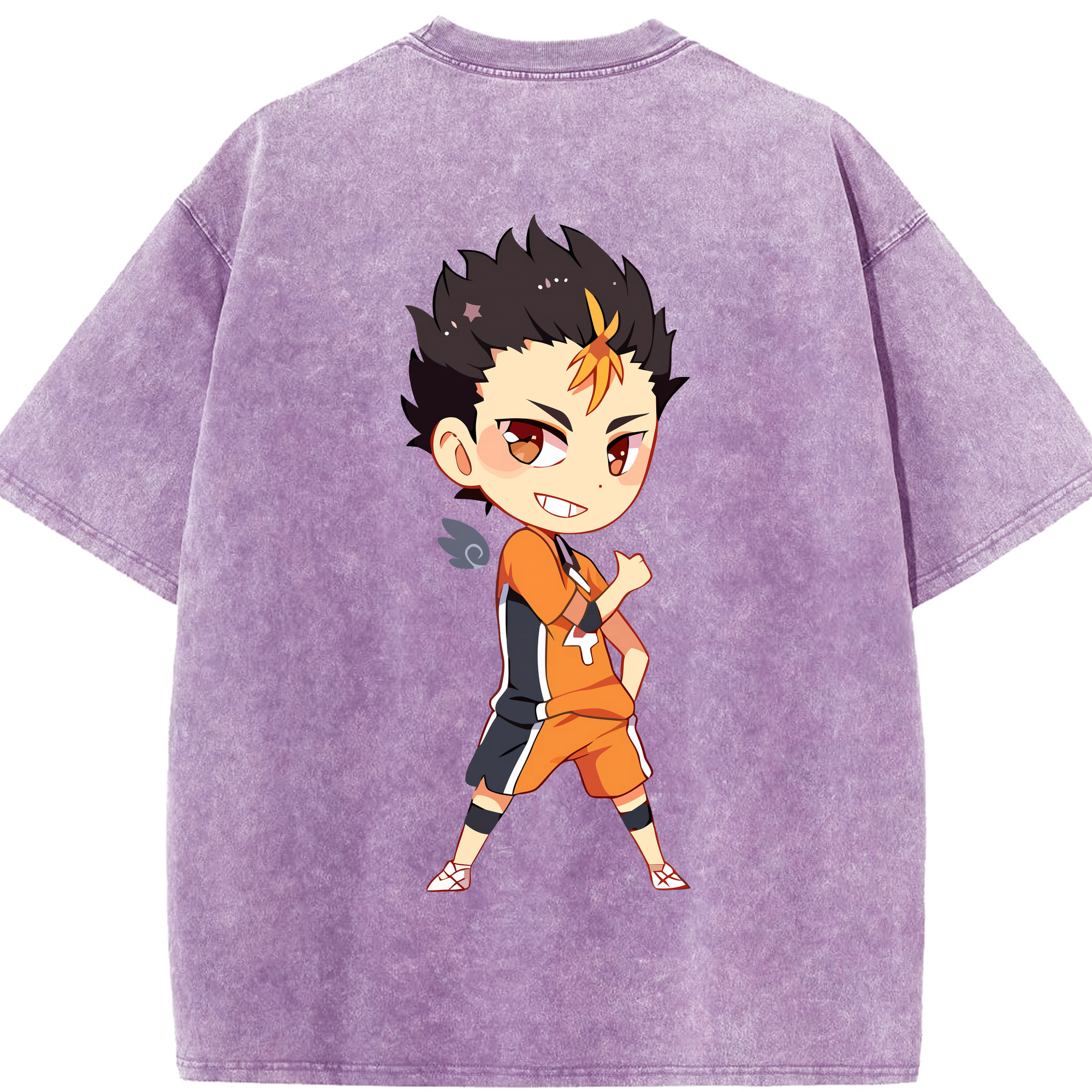 （画像用） ハイキュー!! Haikyu!! 綿100% ヴィンテージ風 半袖Tシャツ（背面プリント）