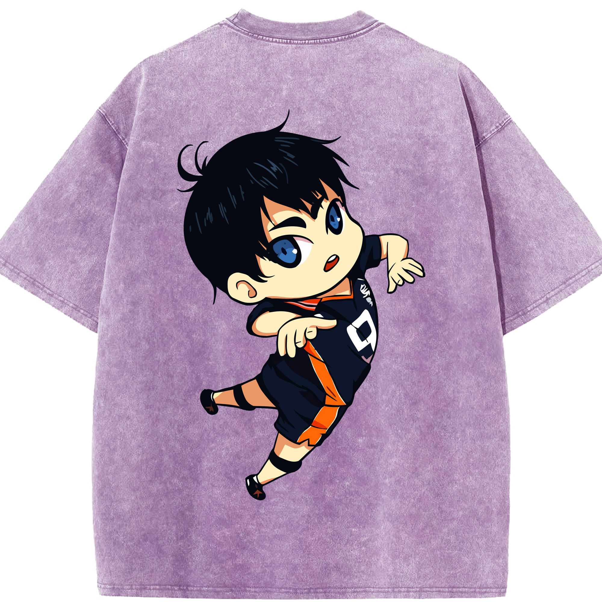 （画像用） ハイキュー!! Haikyu!! 綿100% ヴィンテージ風 半袖Tシャツ（背面プリント）